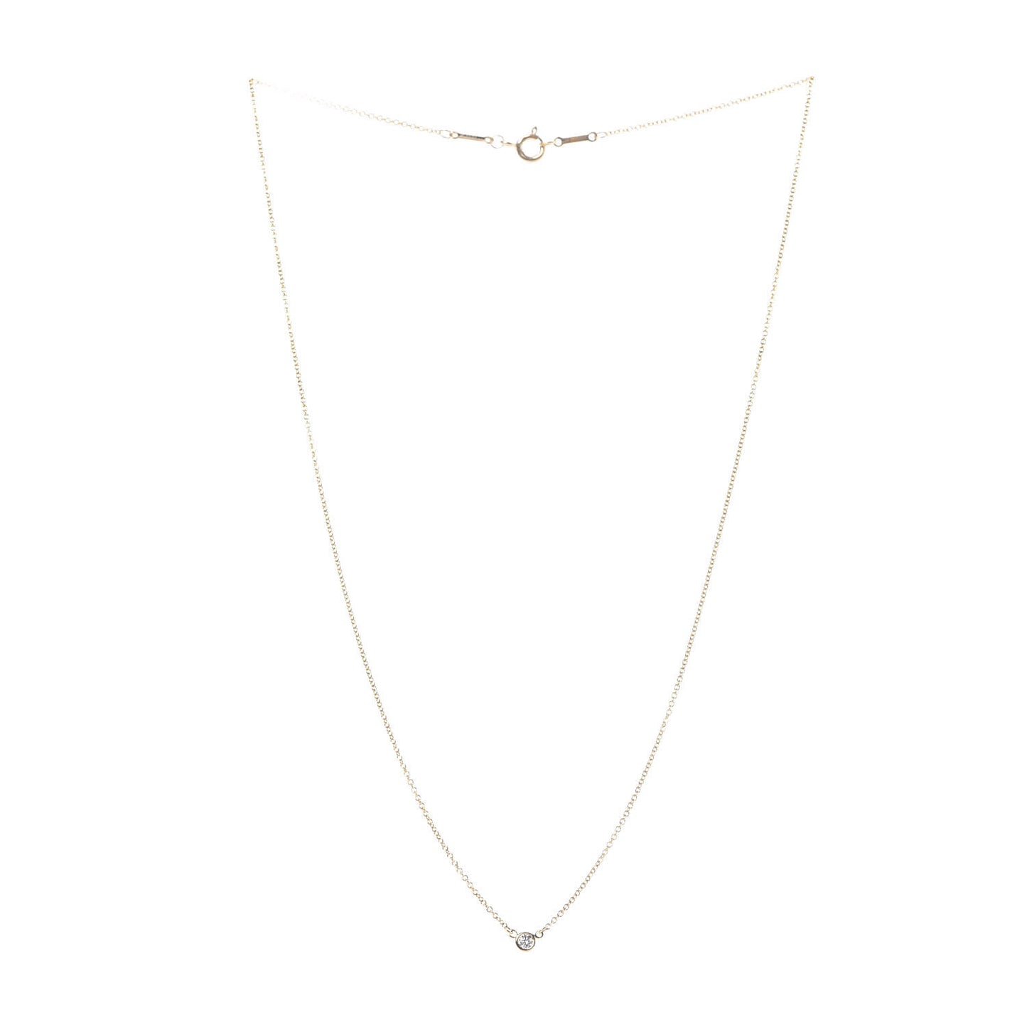 18K Yellow Gold Diamond .05ct Elsa Peretti Diamonds by the Yard Pendant Necklace