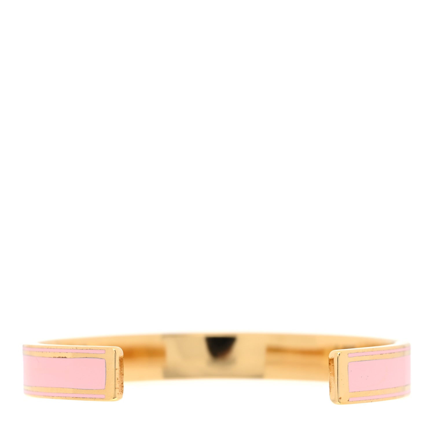 Christian Dior Metal Enamel Code Bangle Bracelet Pink Gold 3 of 5