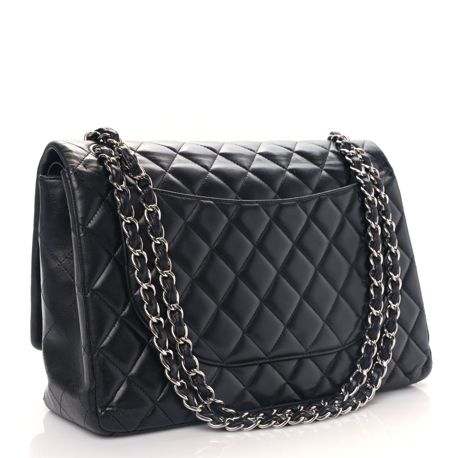 Chanel Lambskin Quilted Maxi Single Flap Black 3 of 9