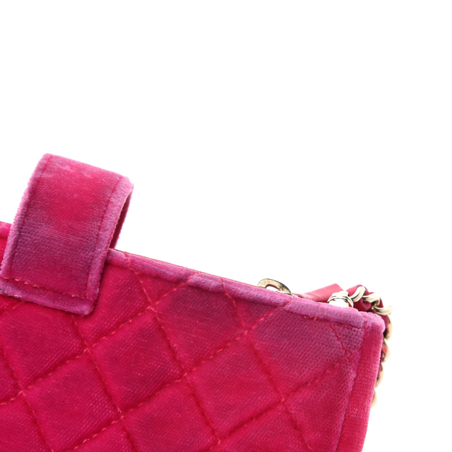 Velvet Quilted Mini Phone Holder Crossbody Bag Pink