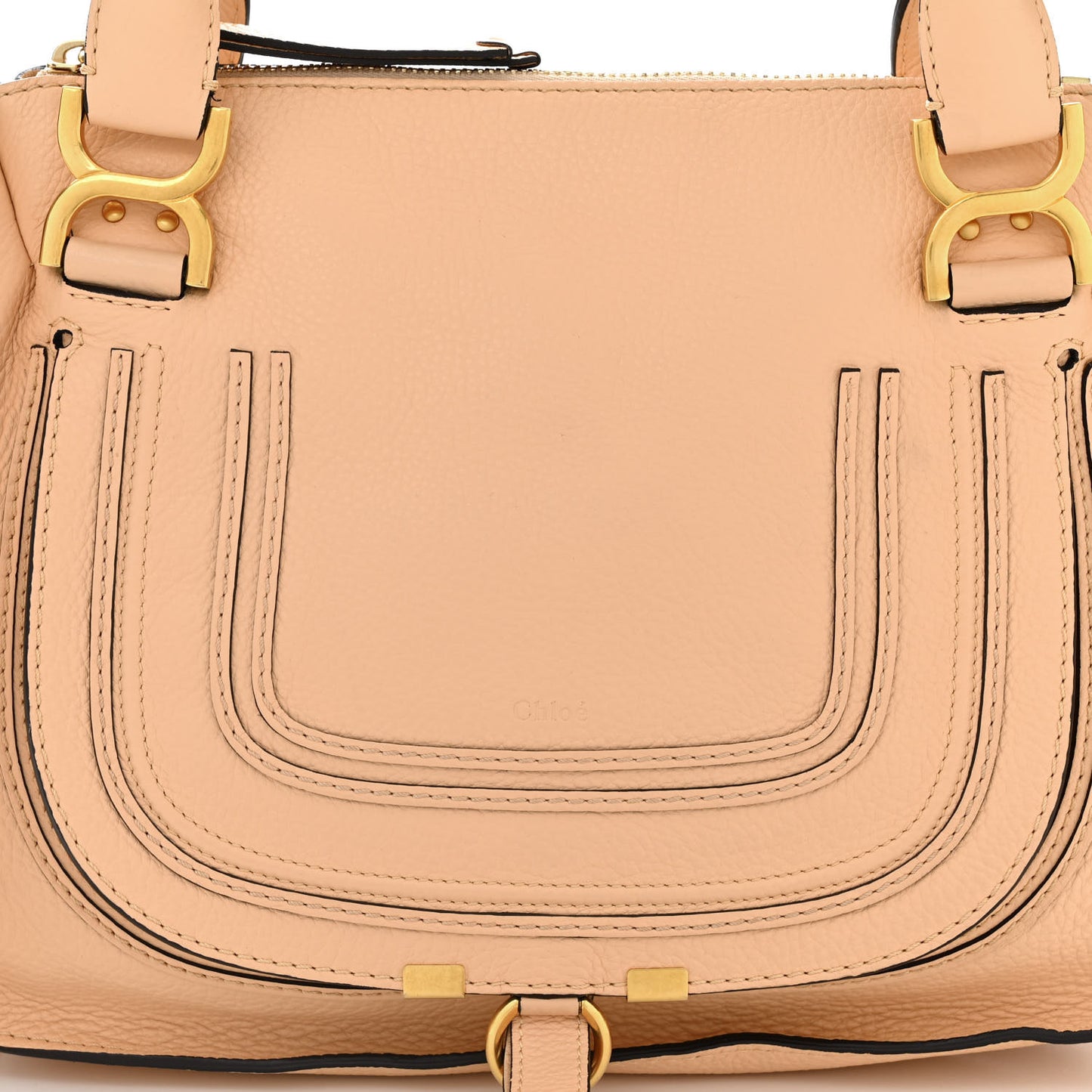 Calfskin Medium Marcie Satchel Light Tan