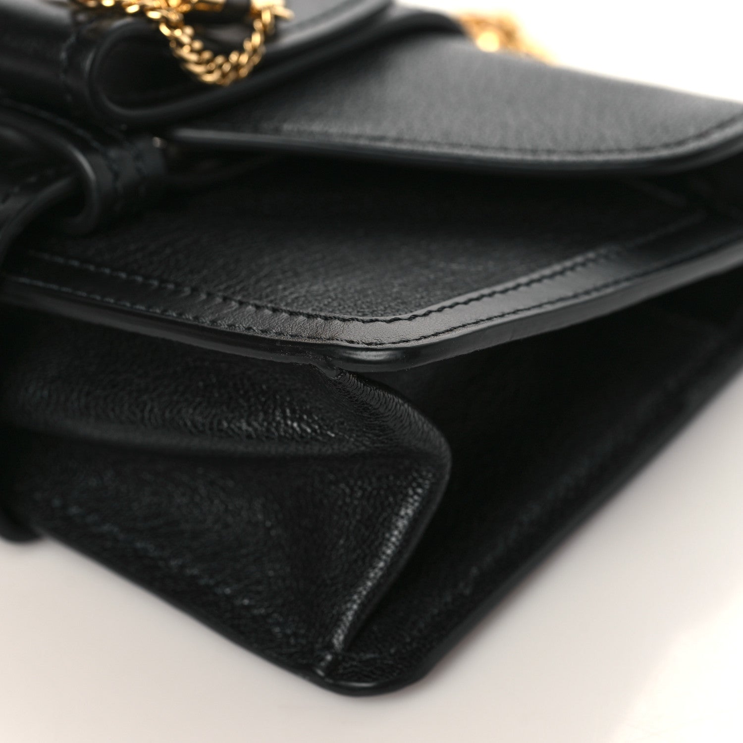 Chloe Shiny Goatskin Calfskin Mini Aby Chain Shoulder Bag Black 9 of 9