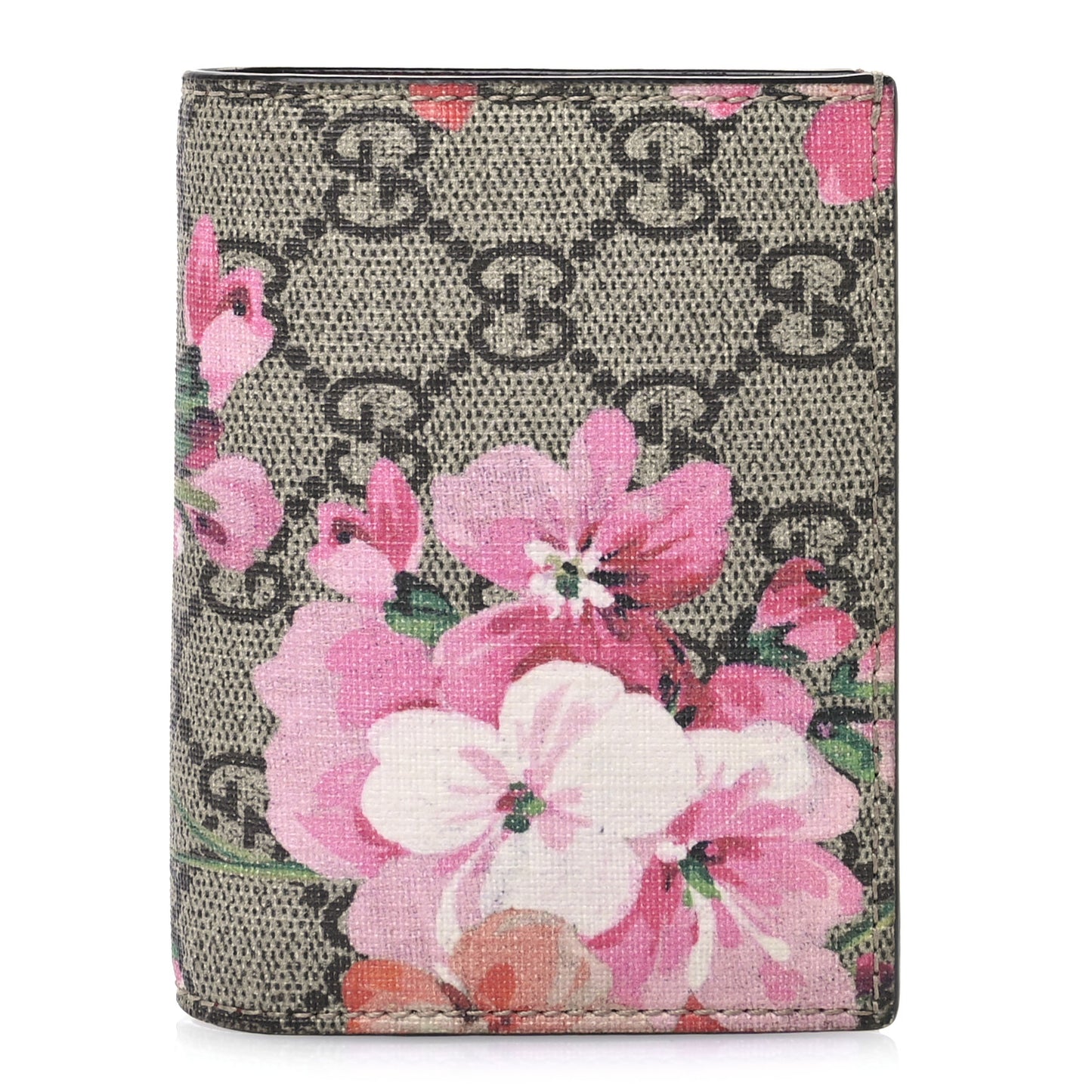 GG Supreme Monogram Blooms Card Case Beige Multicolor Dry Rose