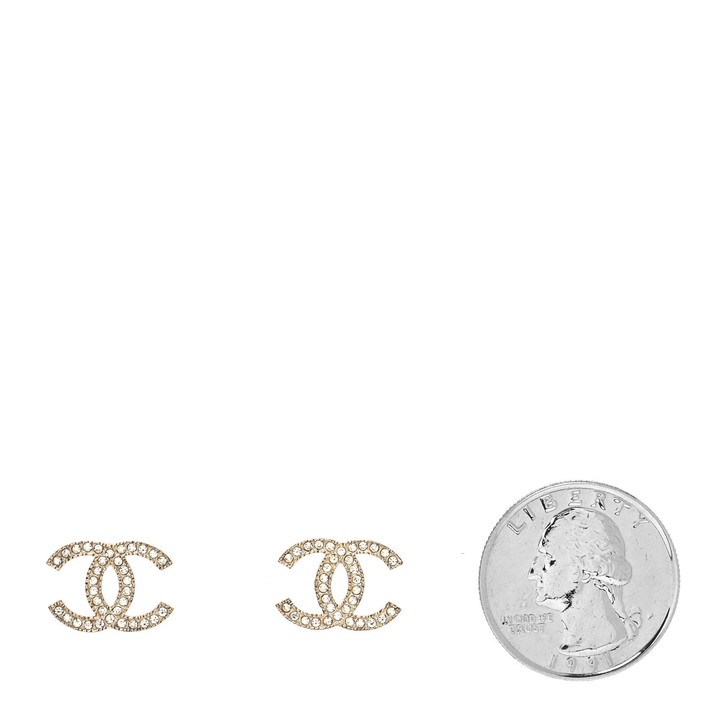 Crystal CC Earrings Gold