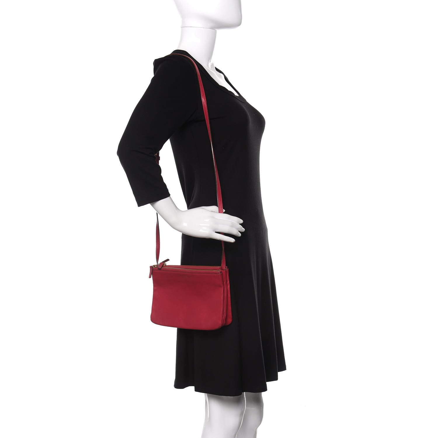 Celine Lambskin Small Trio Crossbody Bag Fuchsia 2 of 13
