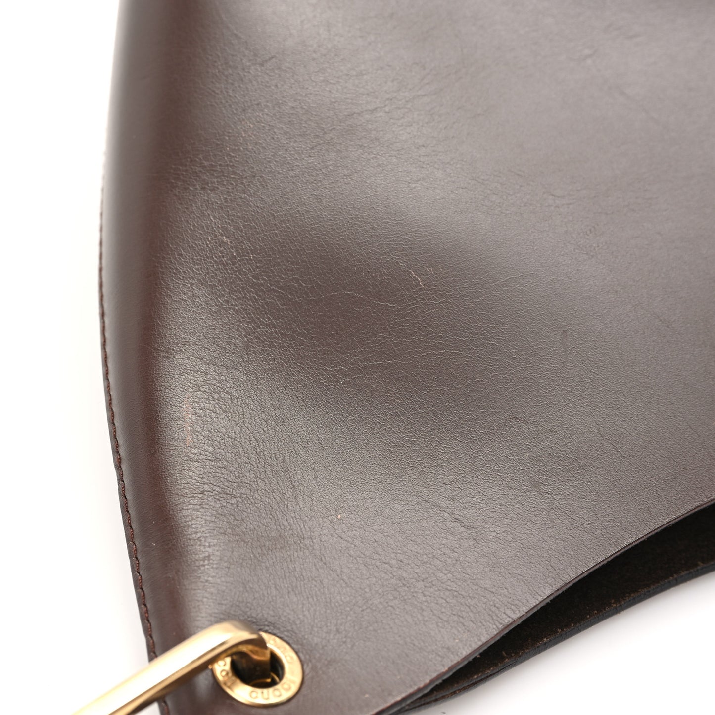 Calfskin Bamboo Shoulder Bag Brown