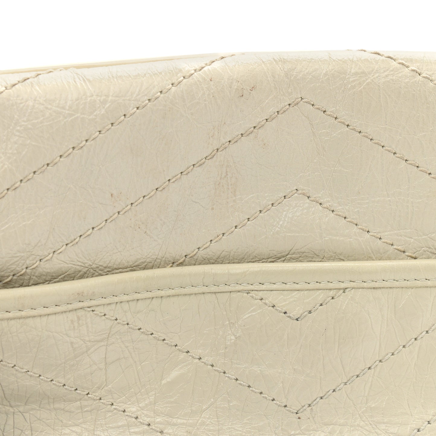 Crinkled Calfskin Matelasse Monogram Medium Niki Chain Satchel Ivory