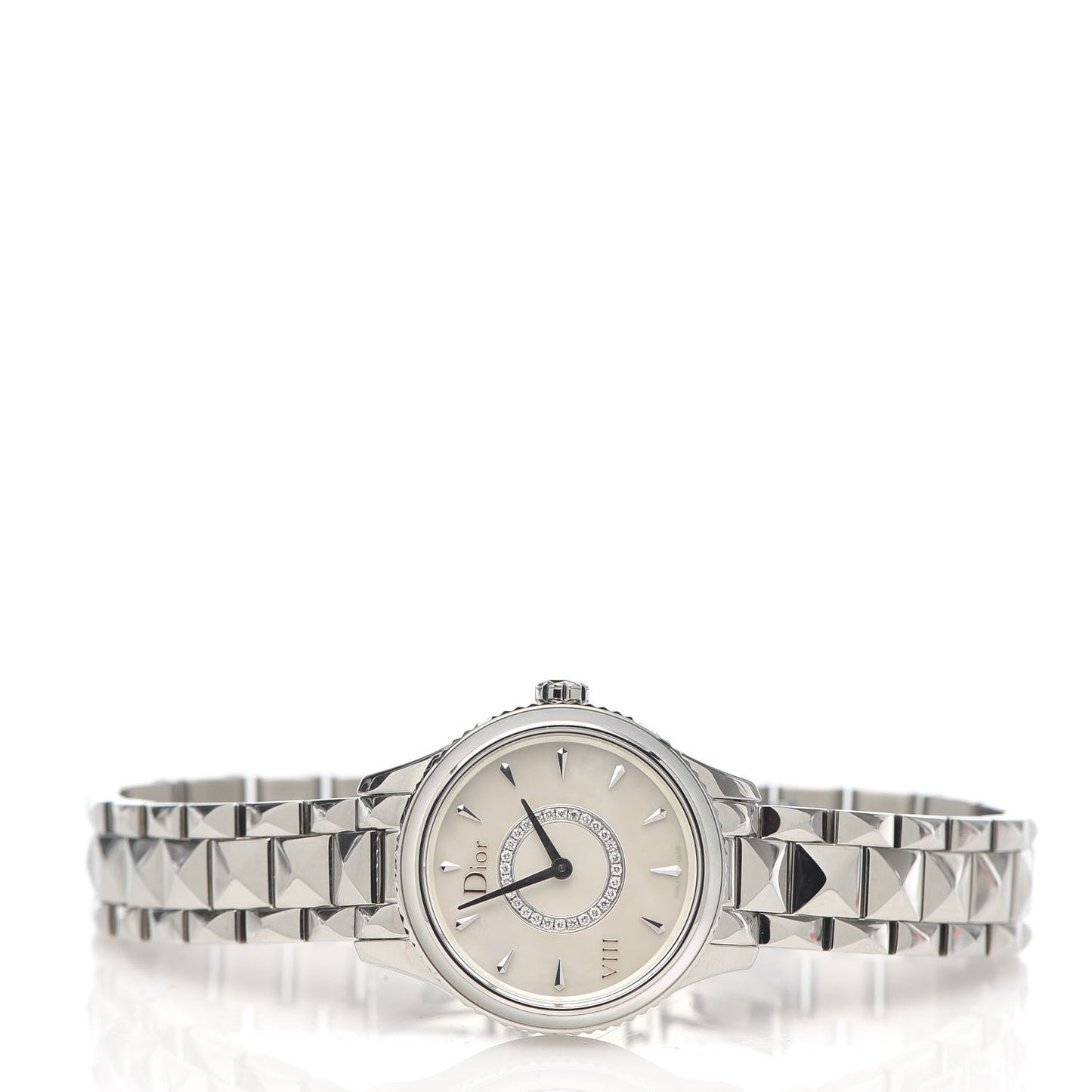 Stainless Steel Diamond Mother of Pearl 25mm Dior VIII Montaigne Quartz Watch