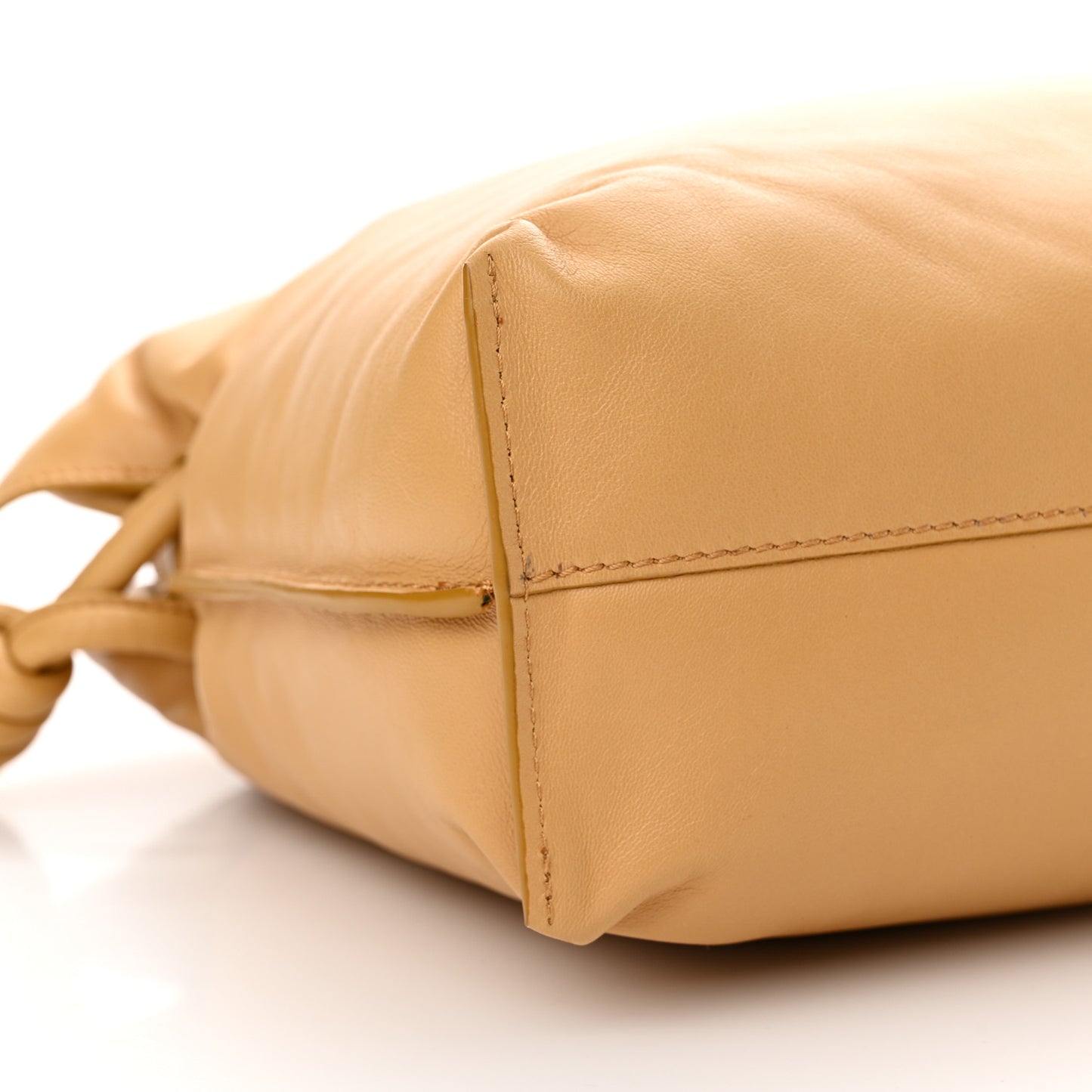 Calfskin Flamenco Puffer Knot Bag Camel