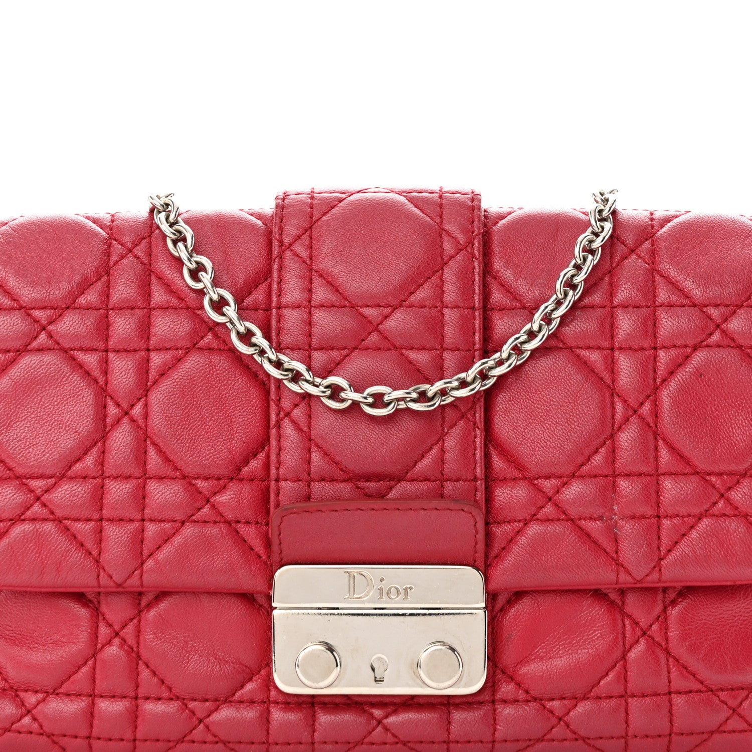 Christian Dior Lambskin Cannage Miss Dior Promenade Pouch Fuchsia 8 of 10