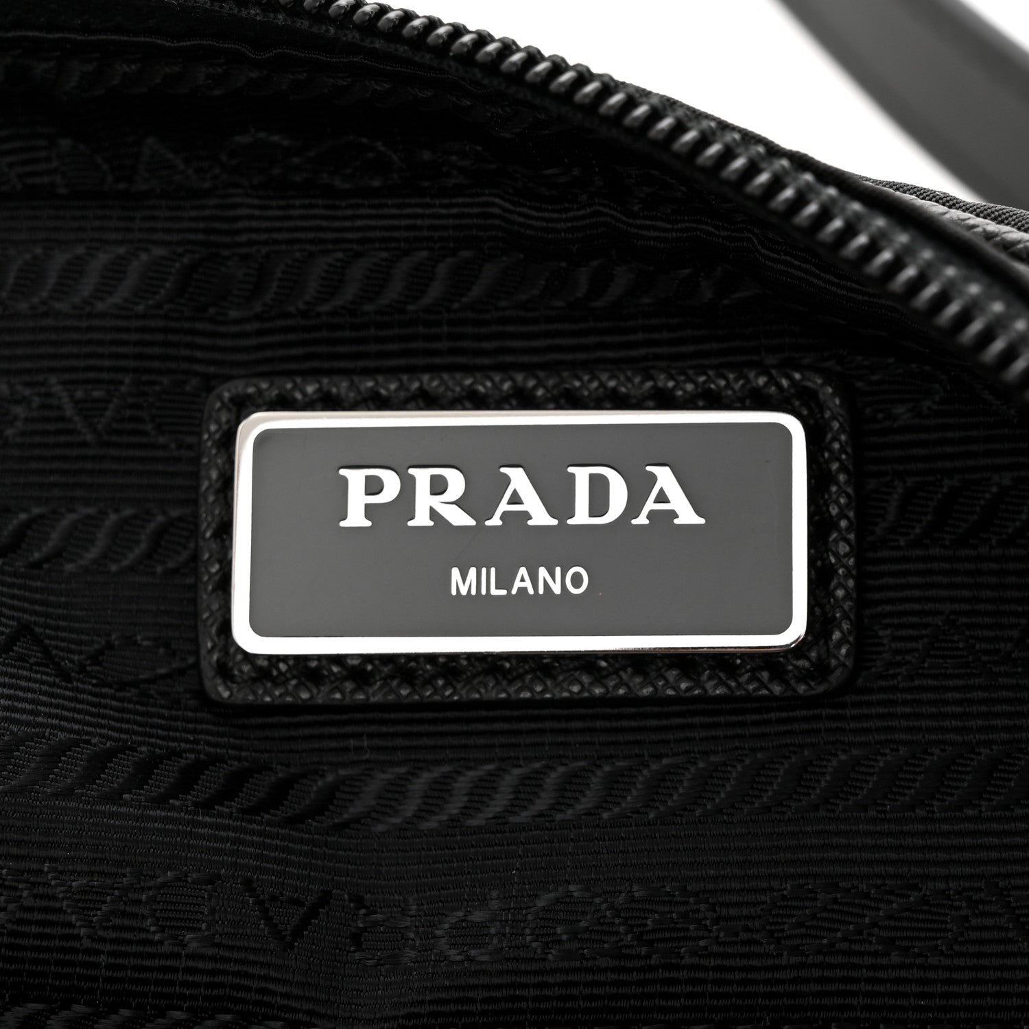 Prada Tessuto Nylon Saffiano Belt Bag Black 6 of 11