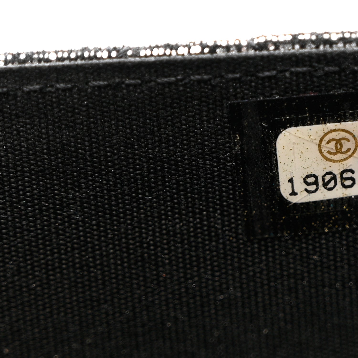 Chanel Metallic Fabric Quilted Wallet On Chain WOC Silver Black 8 of 8