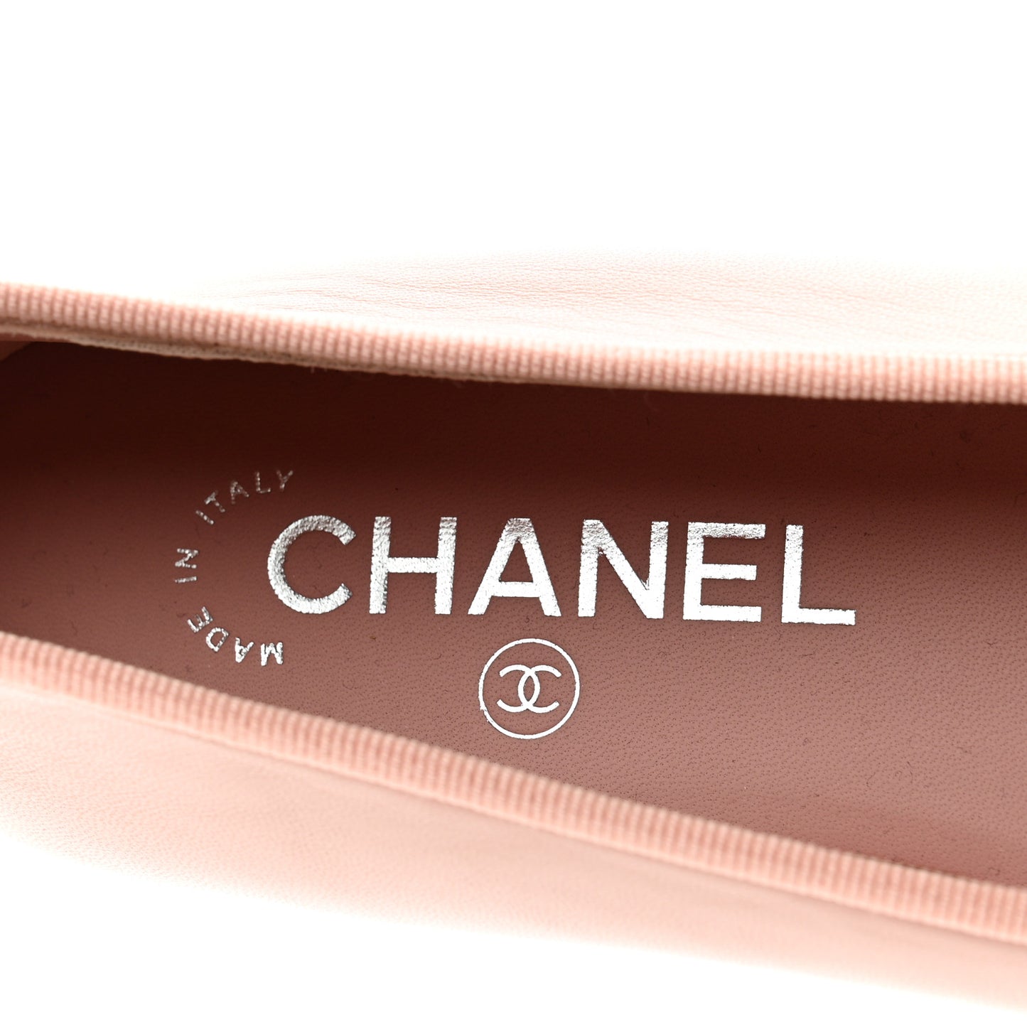 Lambskin Cap Toe CC Ballerina Flats 37.5 Light Pink Dark Pink