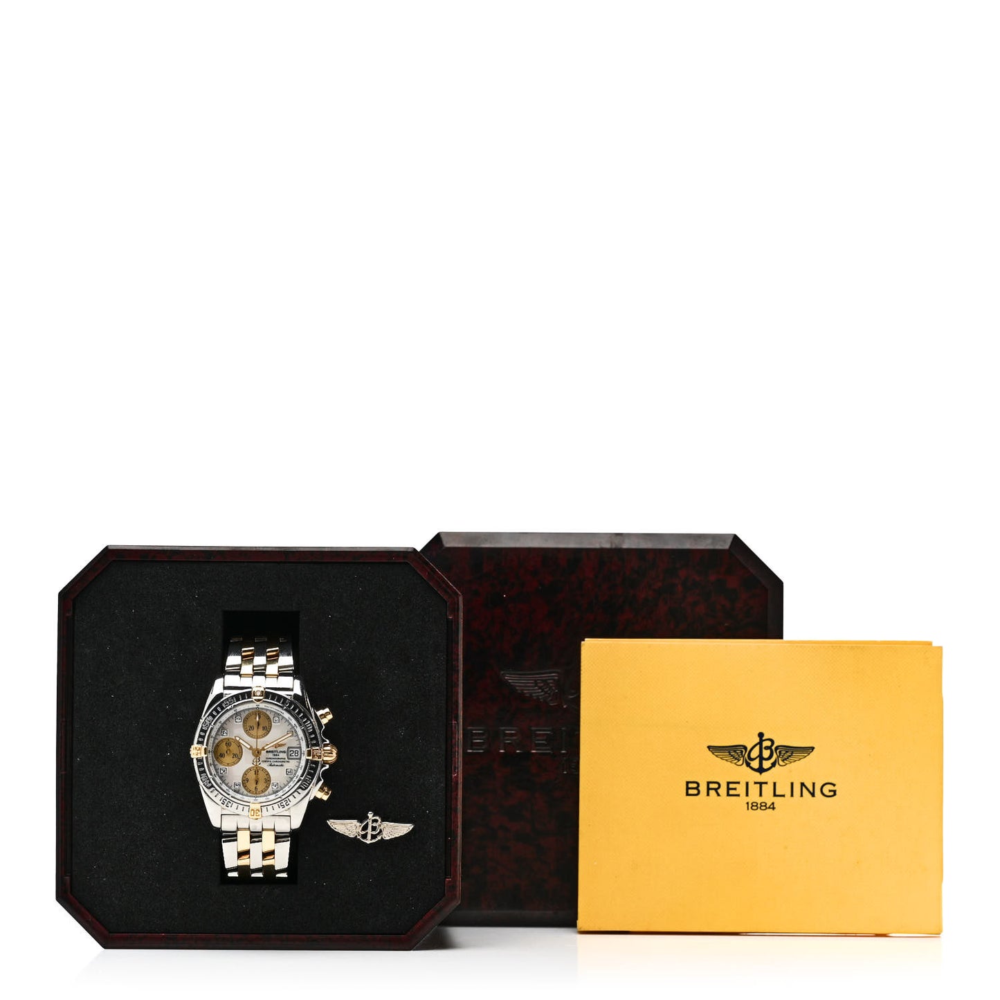 Stainless Steel 18K Yellow Gold Diamond 39mm Cockpit Chronograph Automatic Watch B13357