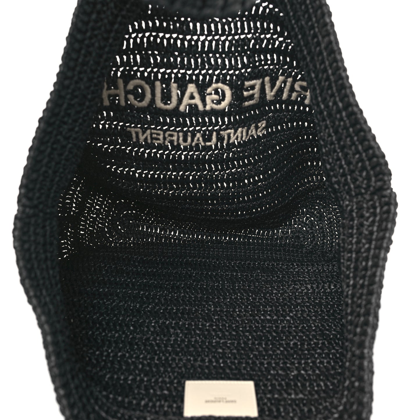 SAINT LAURENT Raffia Rive Gauche Tote Black