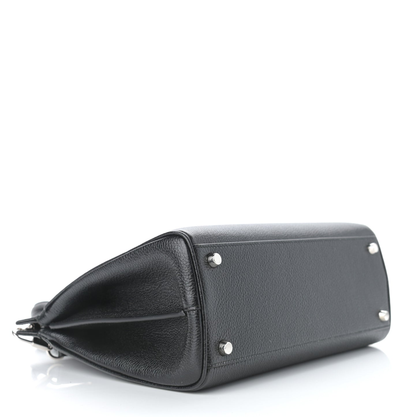 Grainy Calfskin Small Zumi Top Handle Bag Black