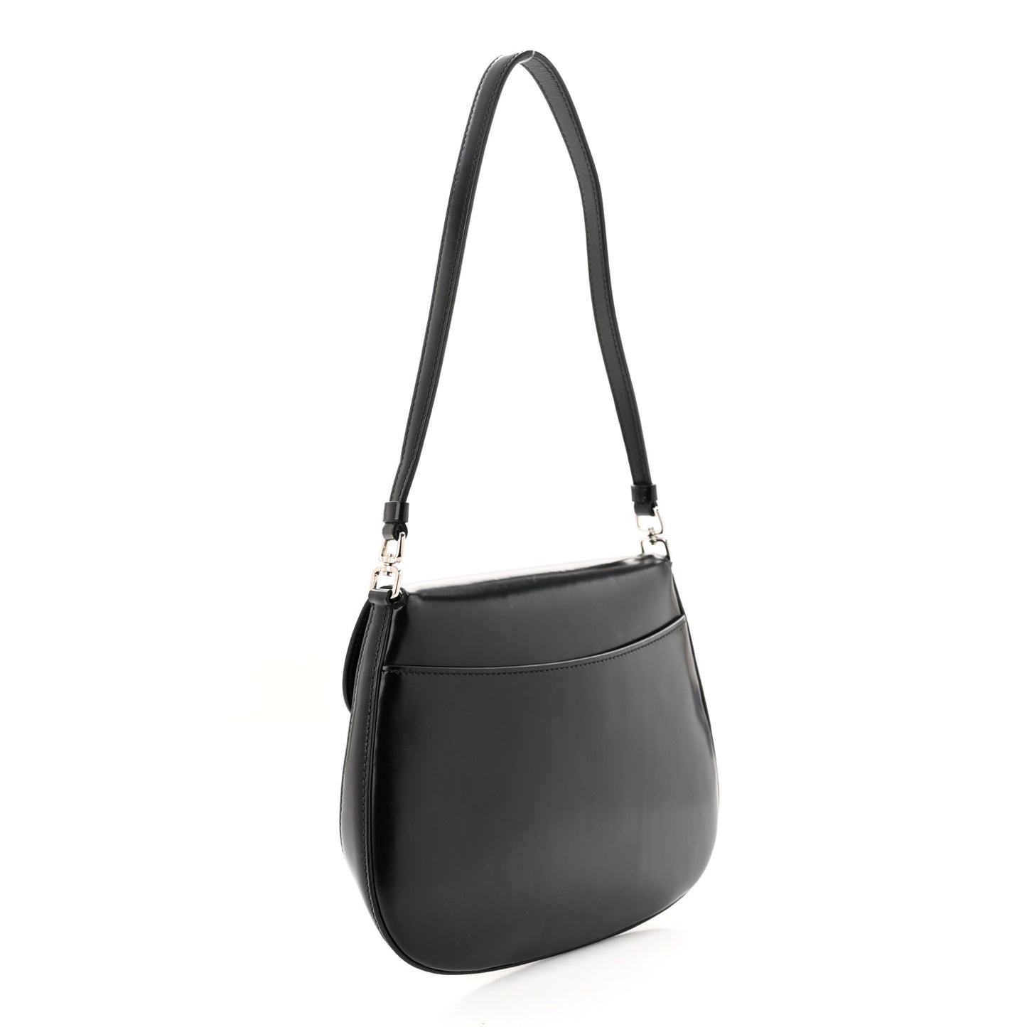 Spazzolato Cleo Flap Shoulder Bag Black