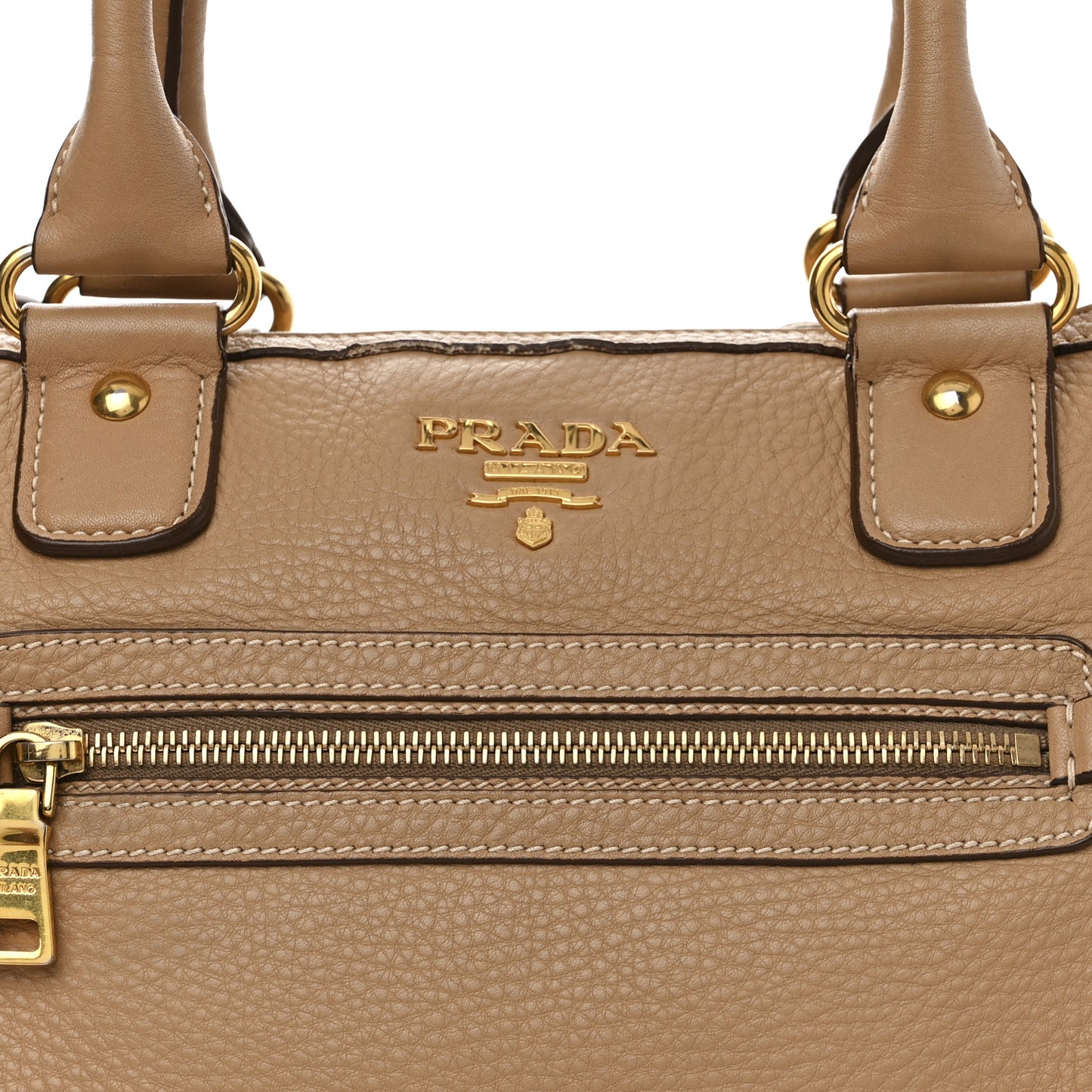 Vitello Daino Shopping Satchel Caramel