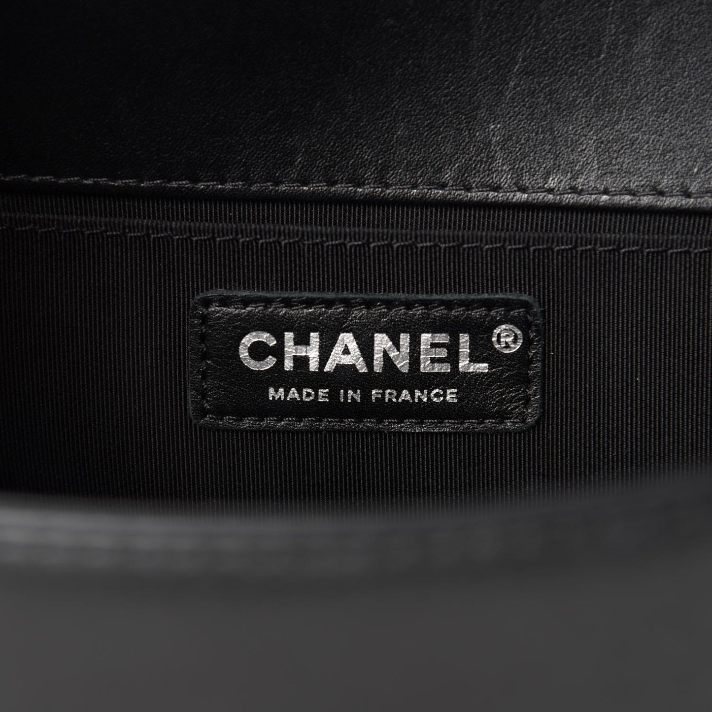 Calfskin Chevron Quilted Medium Braided Boy Flap Black