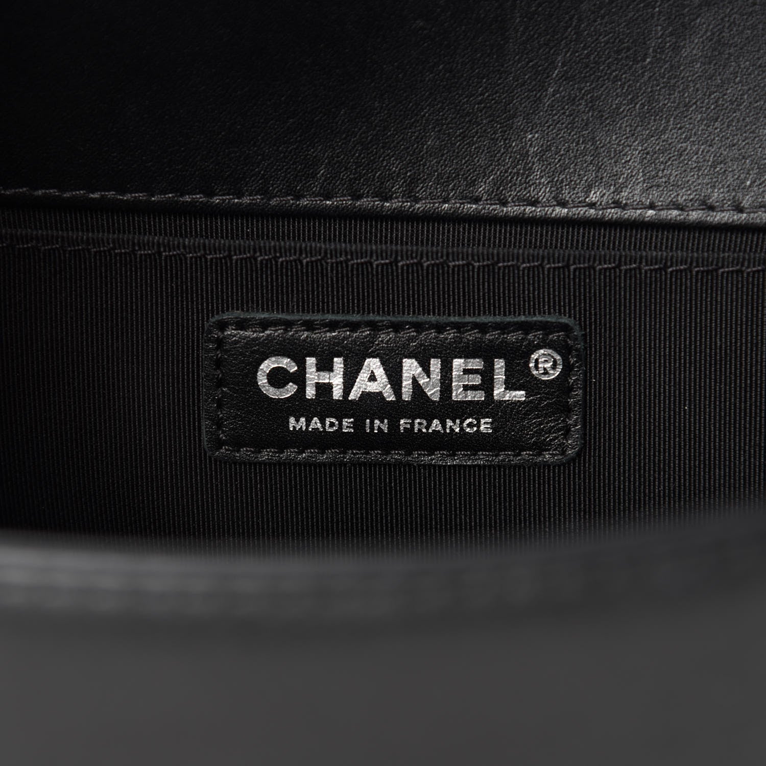 Chanel Calfskin Chevron Quilted Medium Braided Boy Flap Black 12 of 14