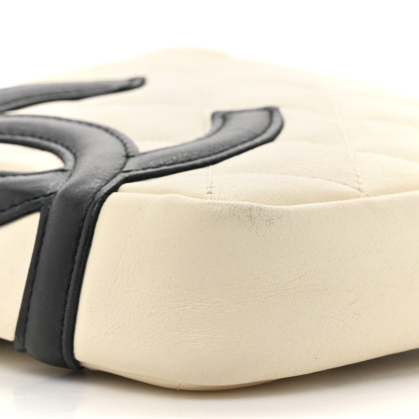 Calfskin Quilted Cambon Small Messenger White Black
