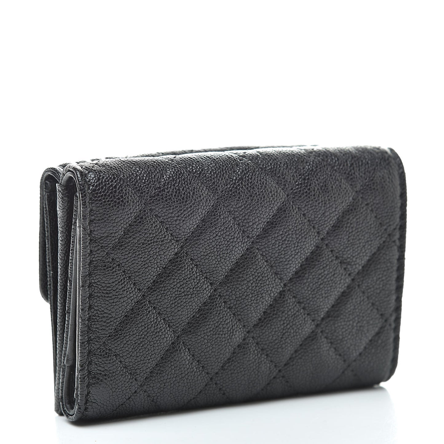 Caviar Quilted Small Boy Flap Wallet Black