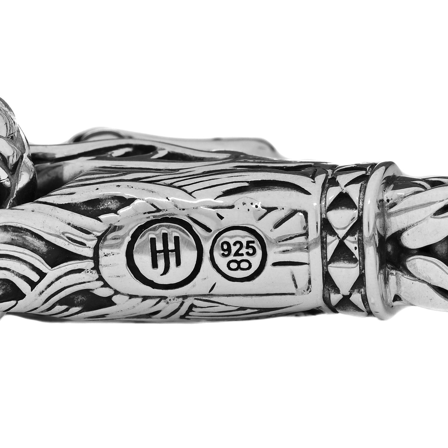 Sterling Silver Black Sapphire Legends Naga Station Bracelet