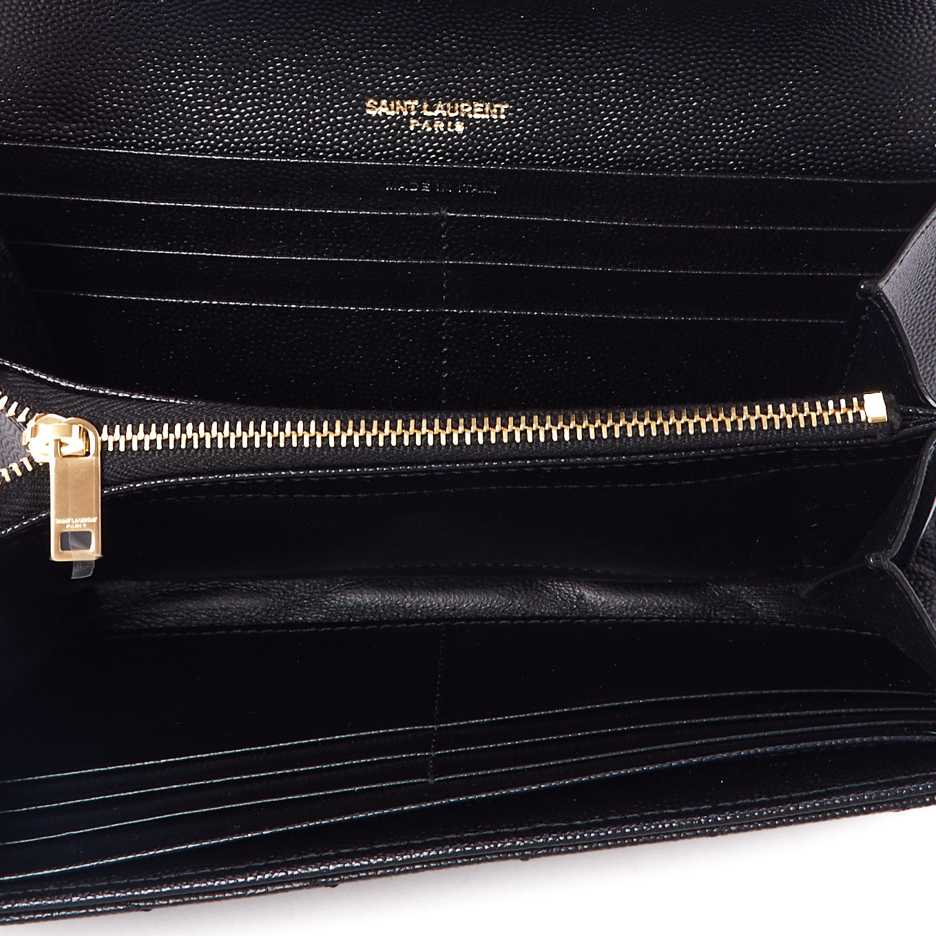 Grain De Poudre Matelasse Chevron Monogram Flap Wallet Black