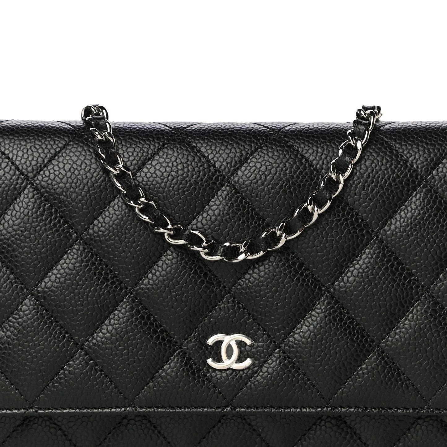 Caviar Quilted Wallet On Chain WOC Black