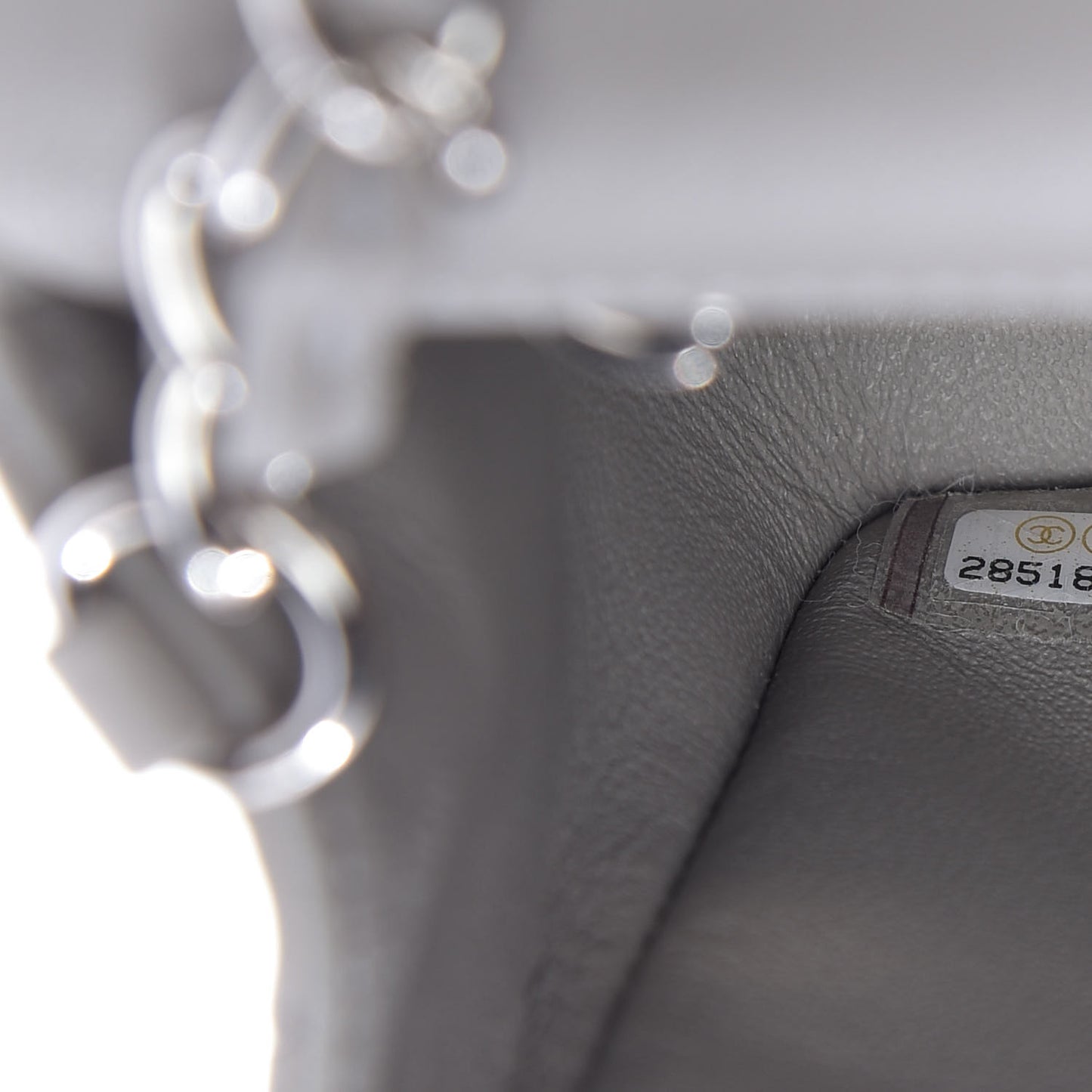 Lambskin Quilted Mini Rectangular Flap Grey