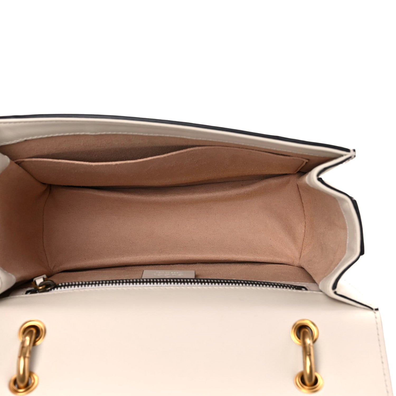 Gucci Calfskin Sylvie Web Queen Margaret Shoulder Bag White 8 of 12