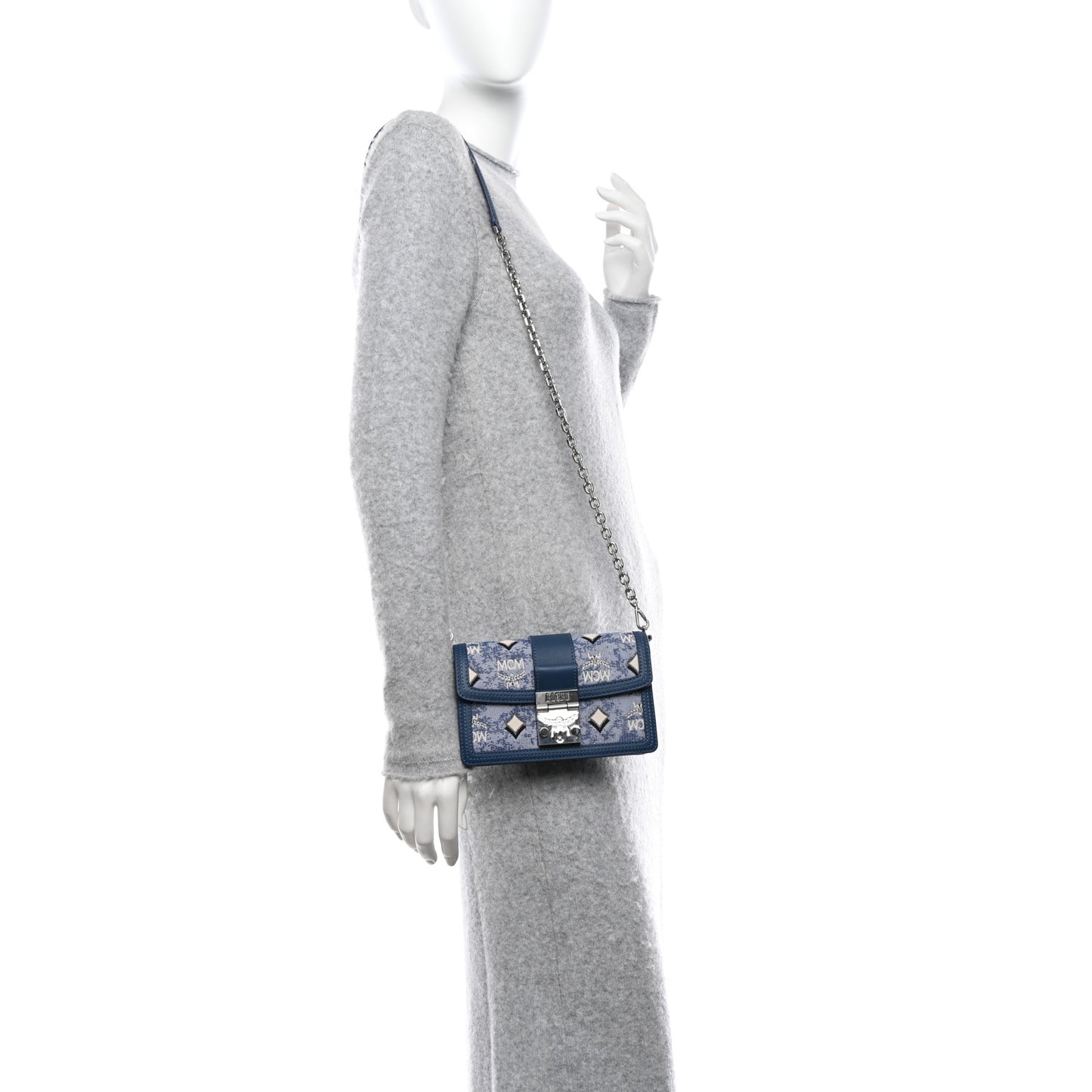 Vintage Jacquard Monogram Mini Tracy Crossbody Blue