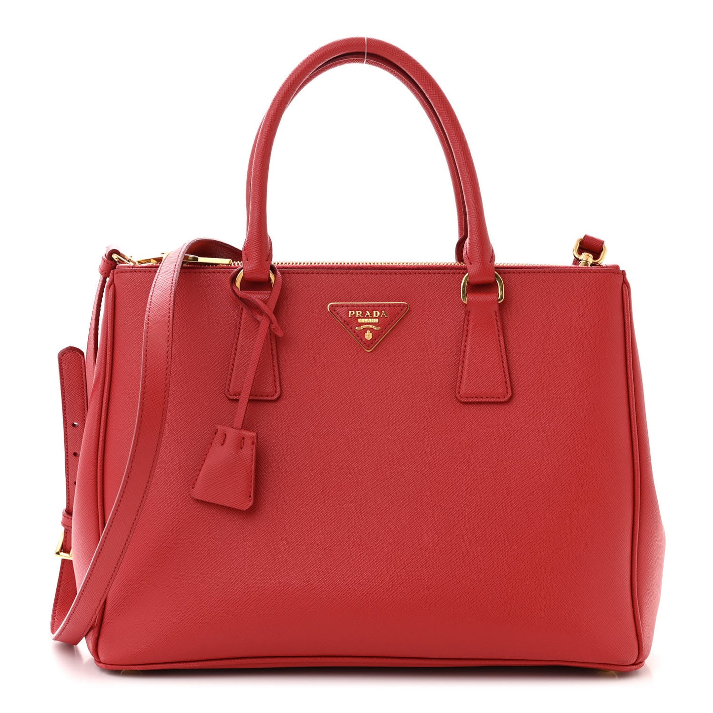 Saffiano Small Galleria Double Zip Tote Fuoco