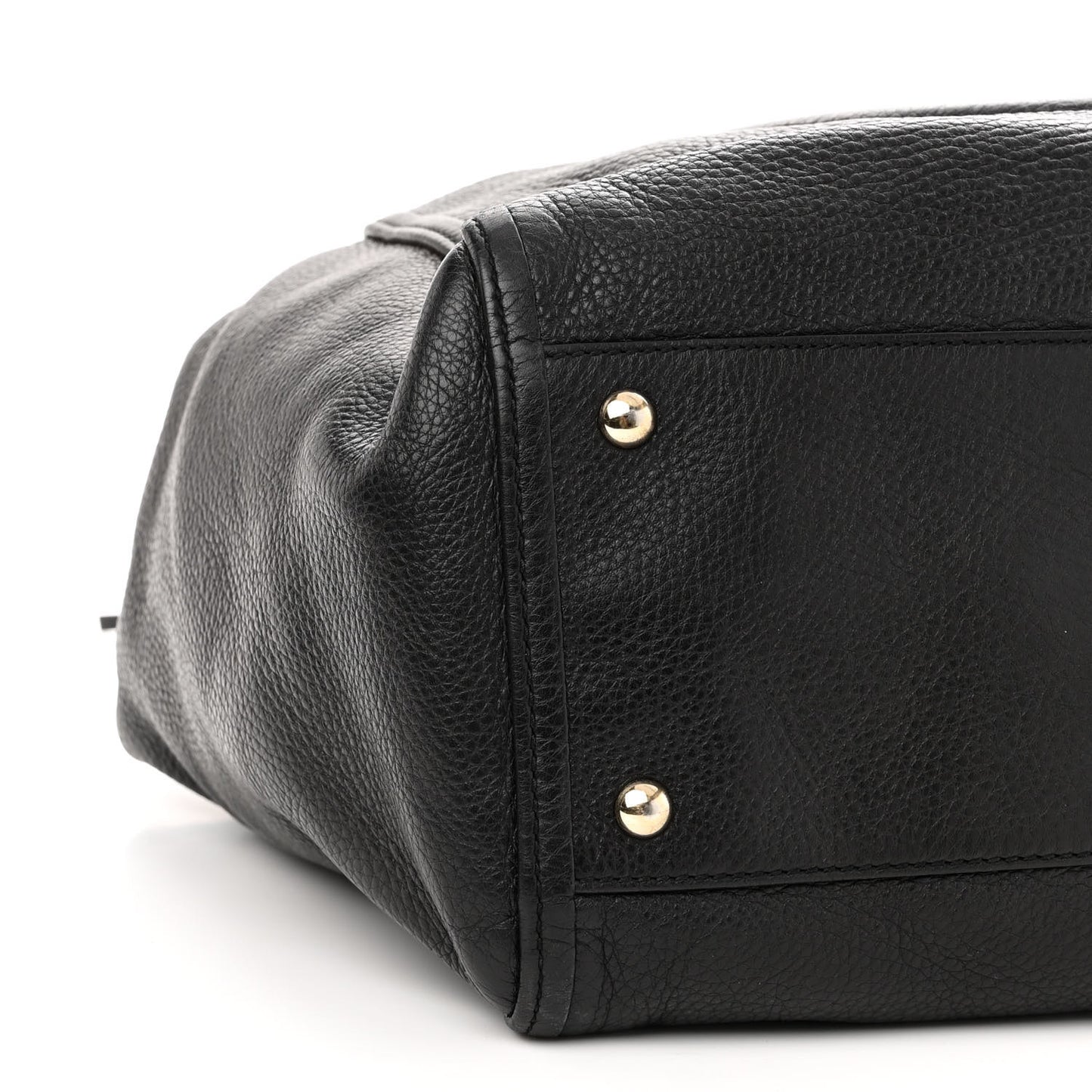 Pebbled Calfskin Medium Soho Shoulder Bag Black