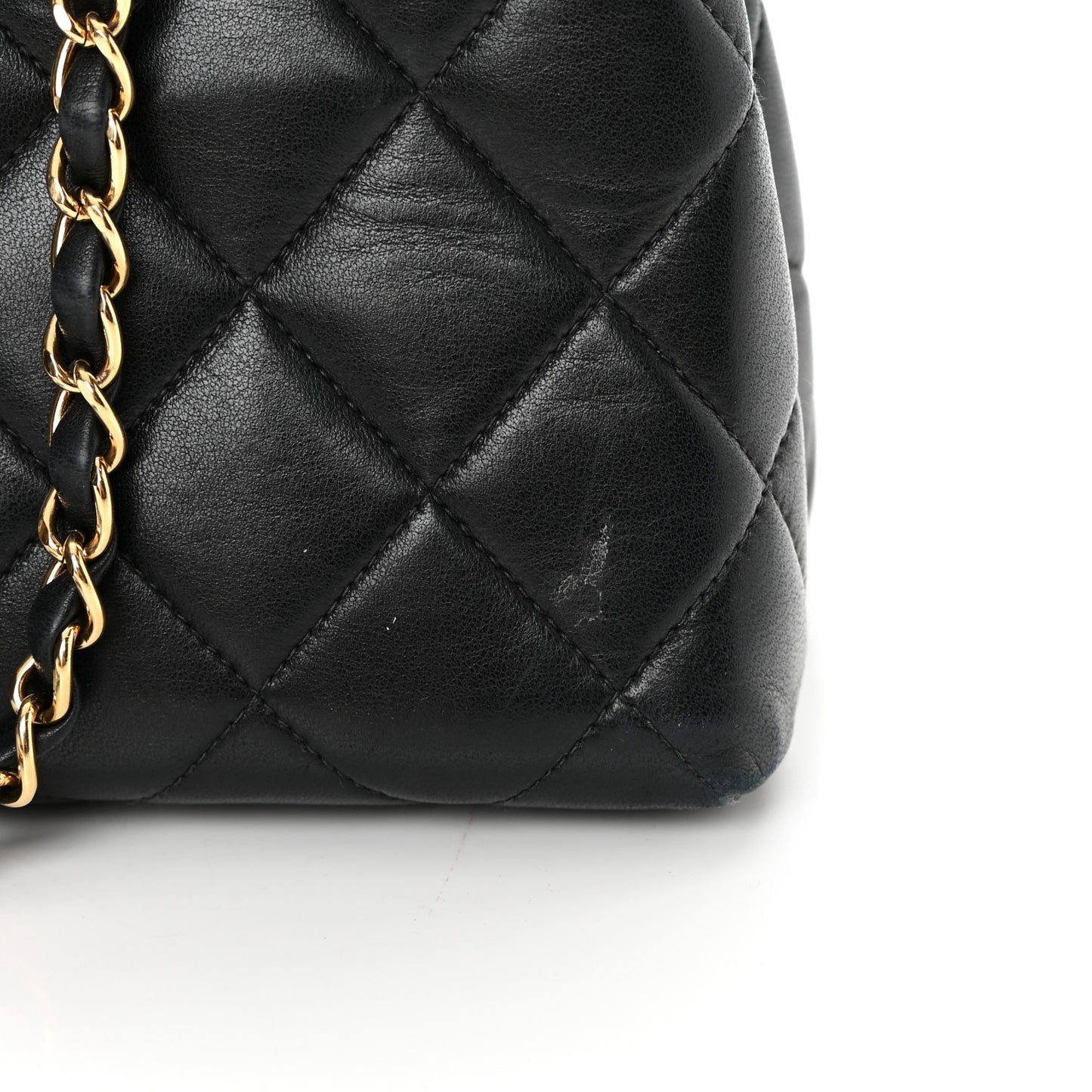 Lambskin Quilted Shopping Tote Black
