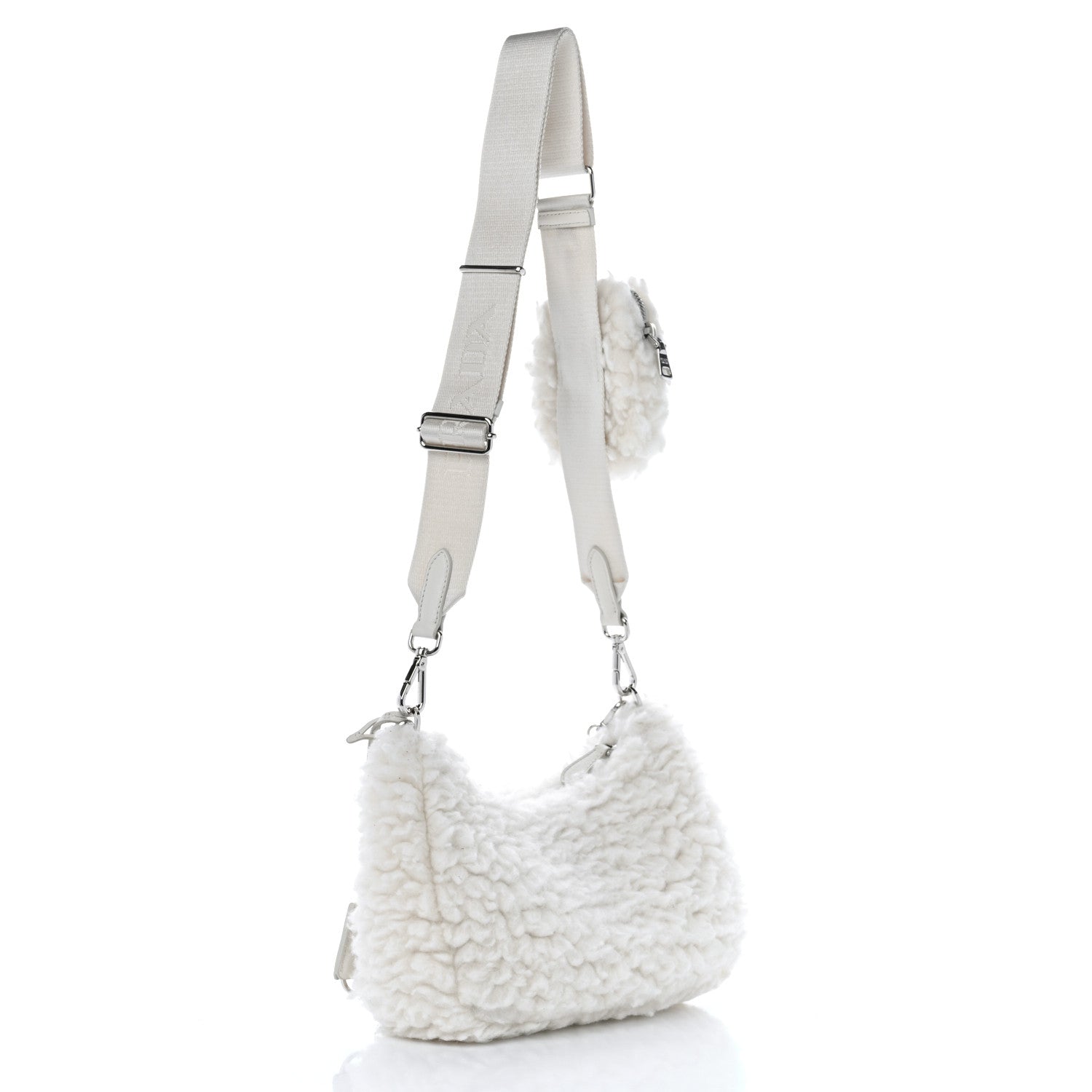 Prada Wool Cashmere Re-Edition 2005 Shoulder Bag Naturale 3 of 10