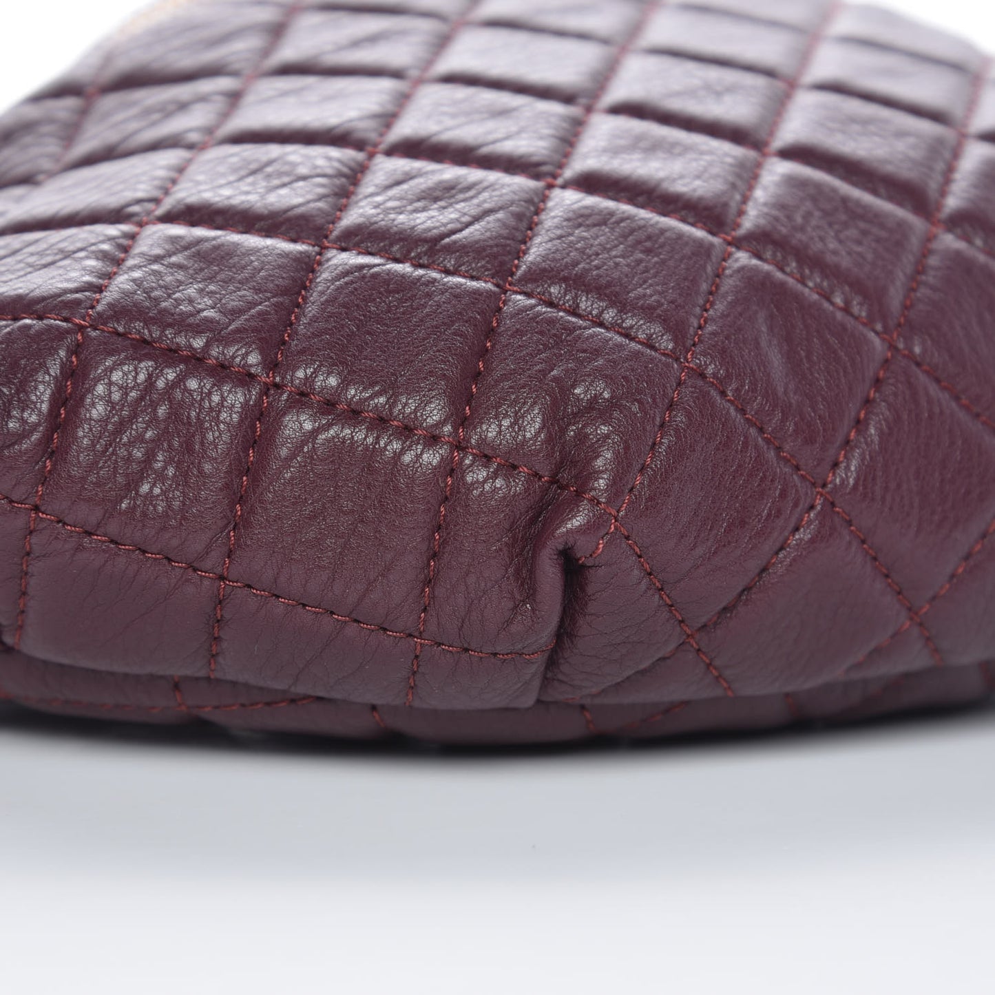 Calfskin Quilted Belt Me Up Waist Bag Burgundy