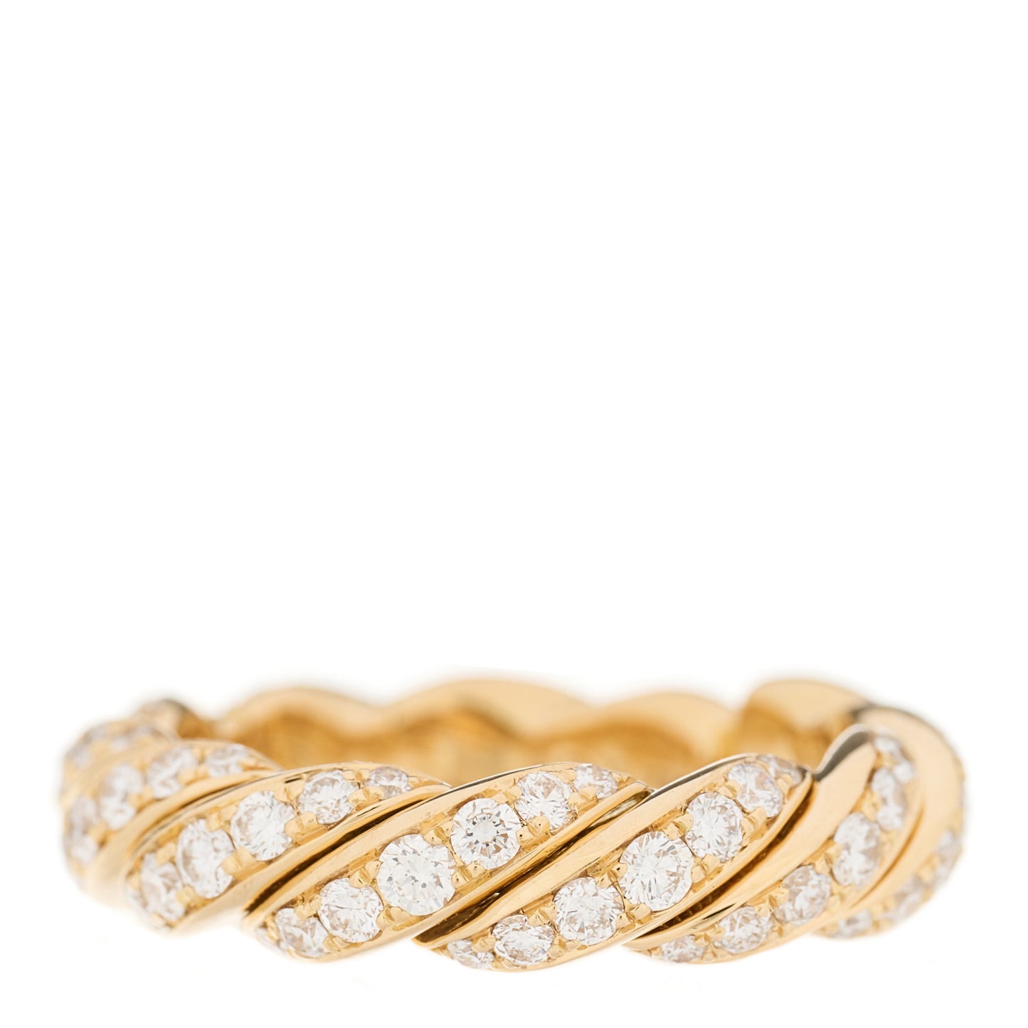 18K Yellow Gold Diamond 5mm Paveflex Band Ring 53 6.25