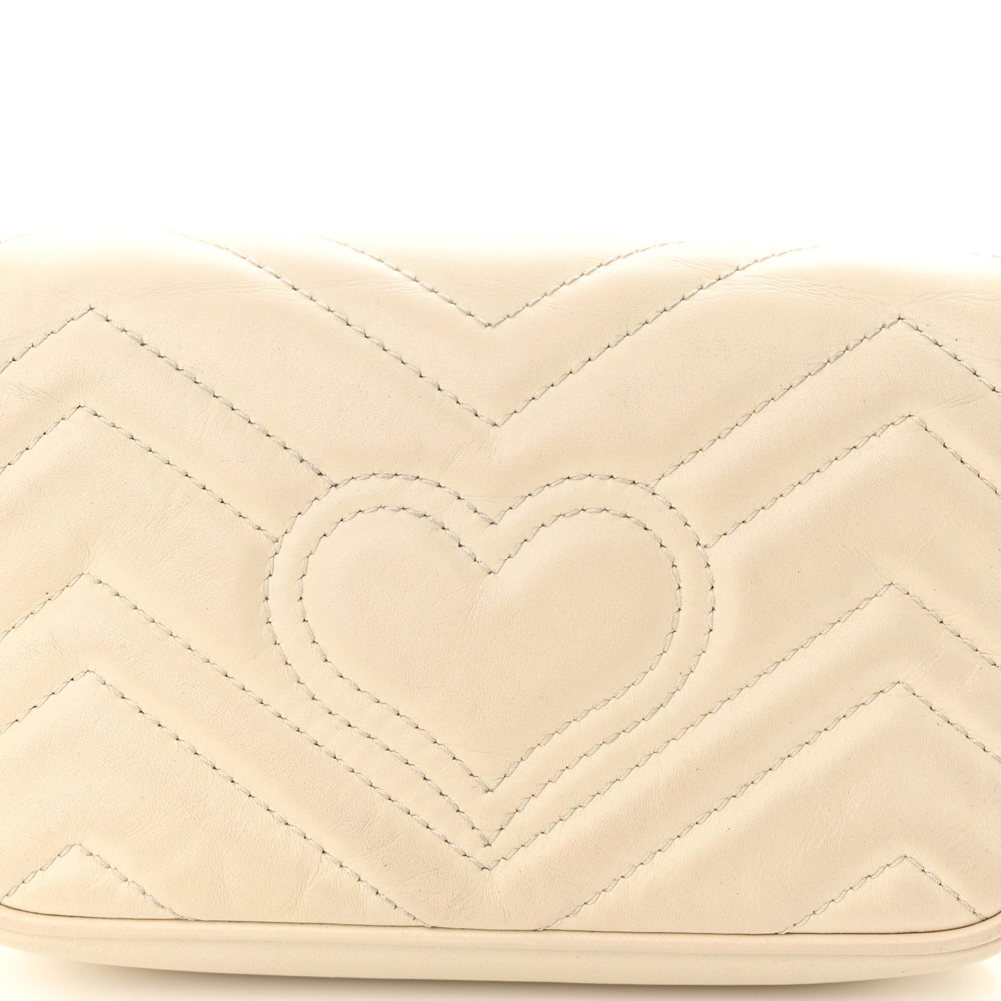 Calfskin Matelasse Super Mini GG Marmont Shoulder Bag White