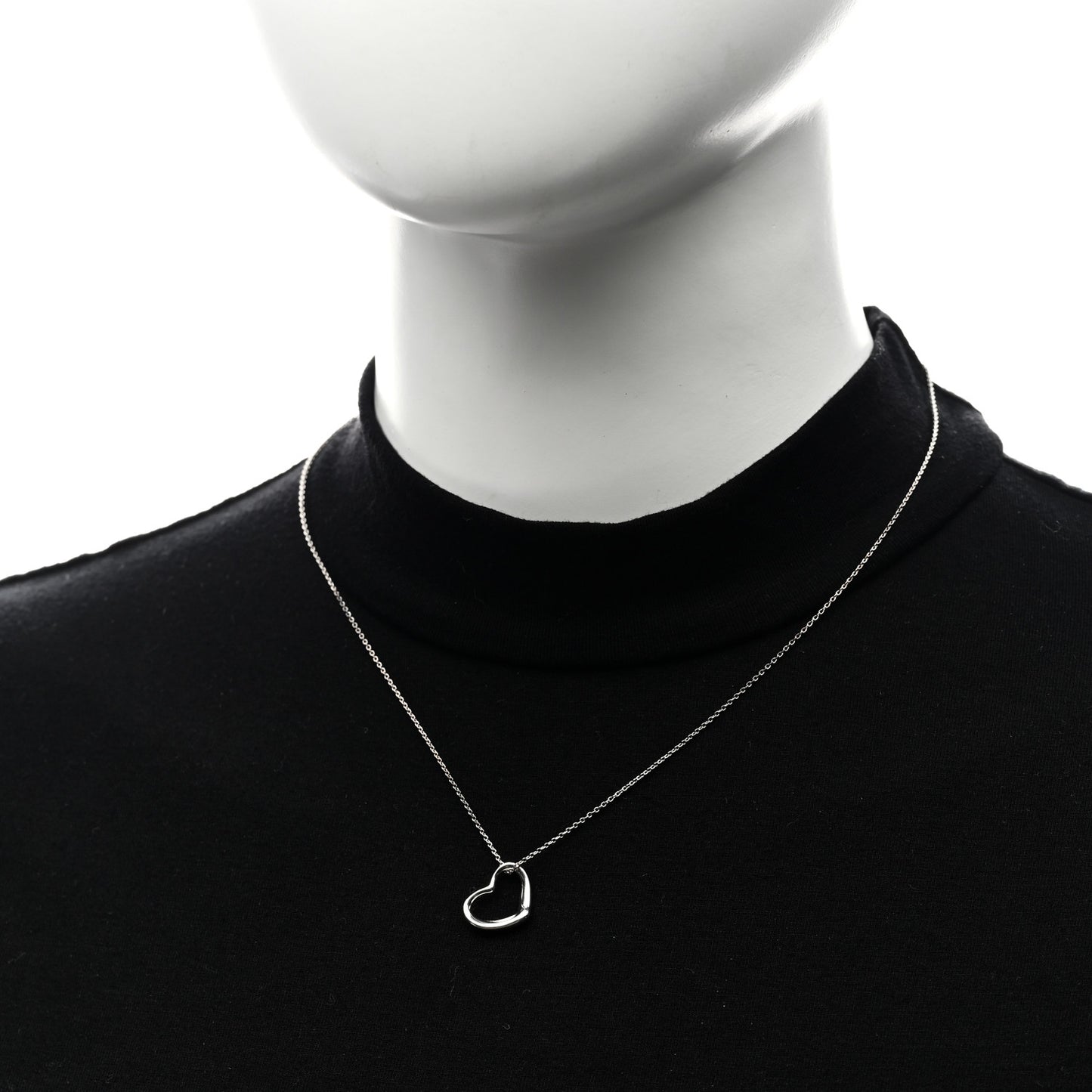 Sterling Silver 14mm Elsa Peretti Open Heart Pendant Necklace