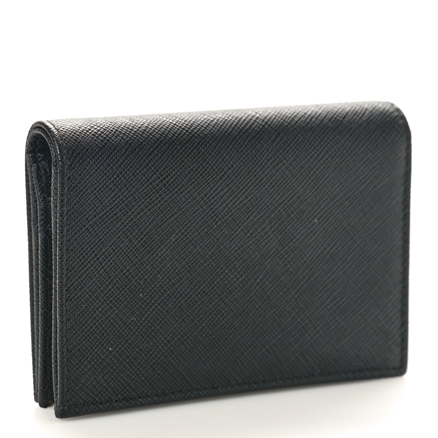 Saffiano Triangle Bi-Fold Wallet Black