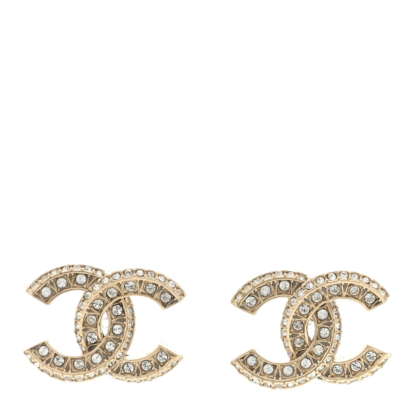 Crystal Timeless CC Earrings Light Gold
