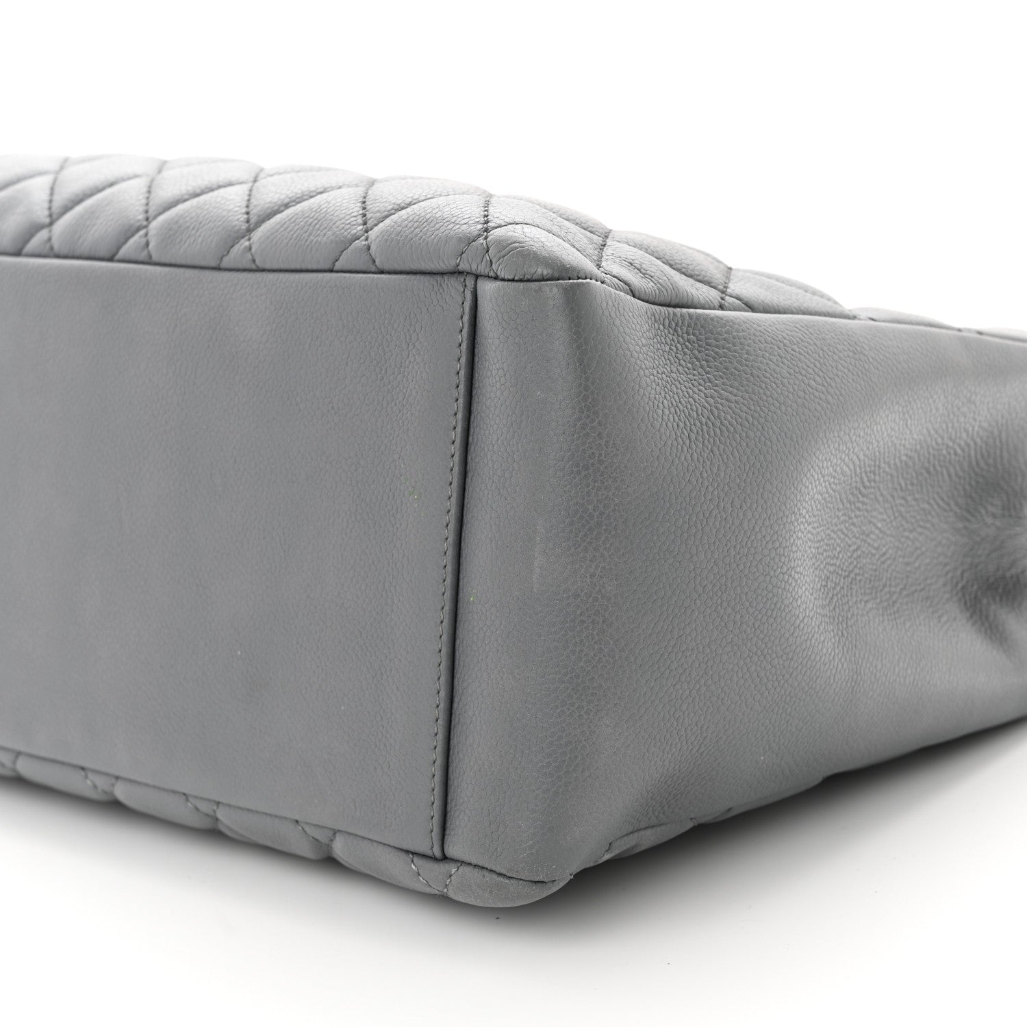 Chanel Caviar Quilted Grand Shopping Tote GST Light Grey 10 of 12