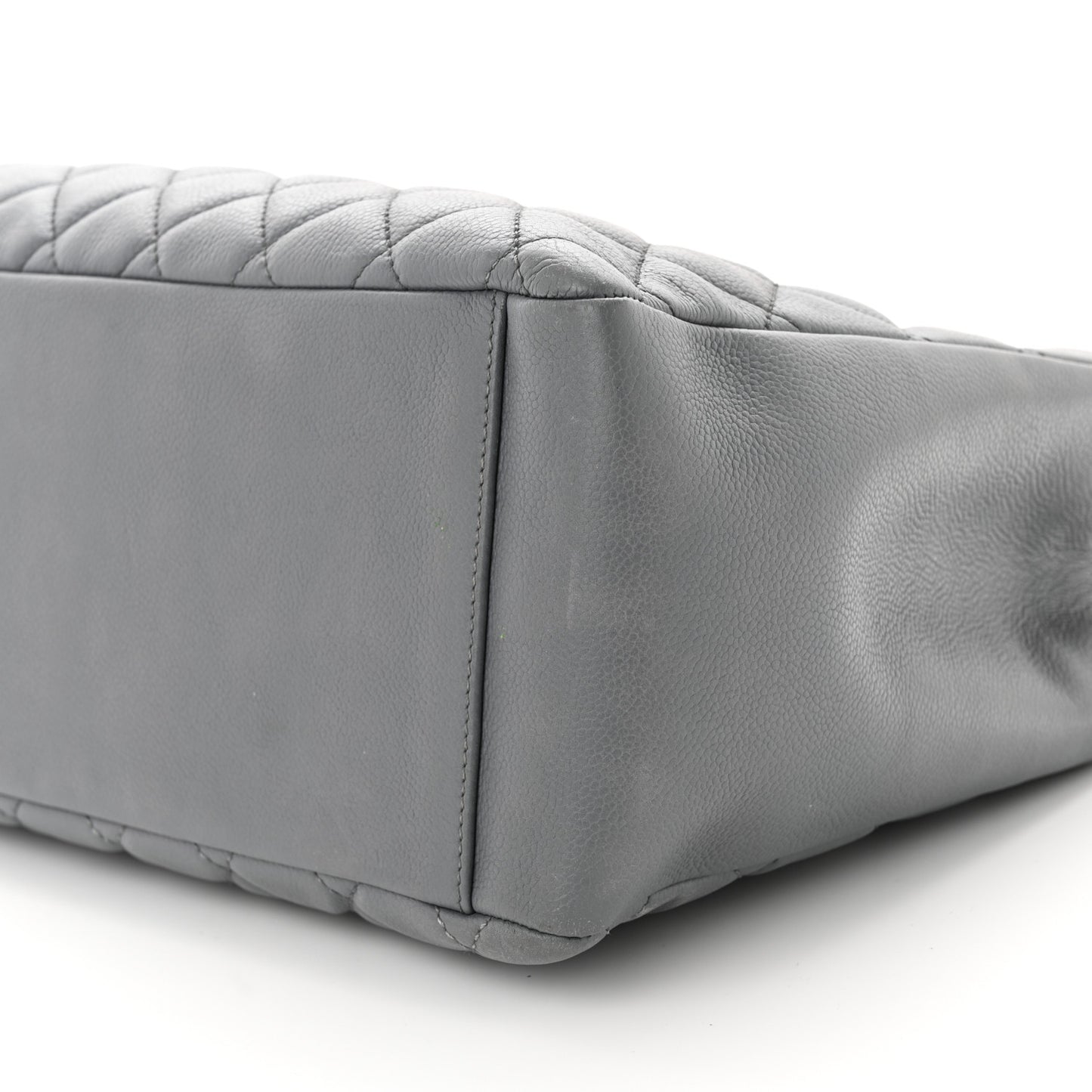 Caviar Quilted Grand Shopping Tote GST Light Grey