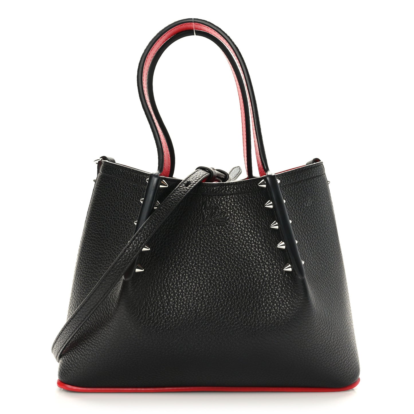 Calfskin Spiked Mini Cabarock Shopper Tote Black