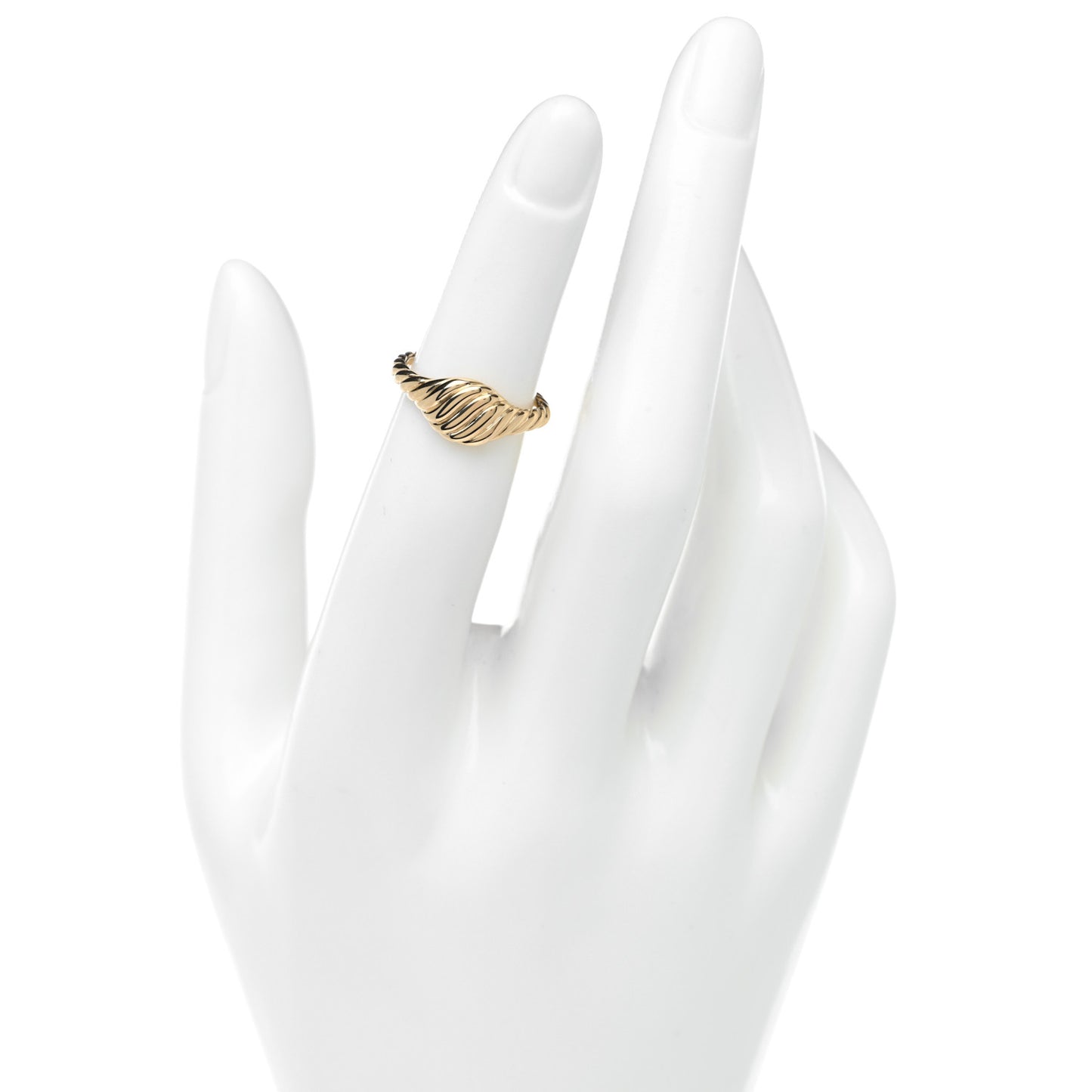 18K Yellow Gold Sculpted Cable Pinky Ring 47 4