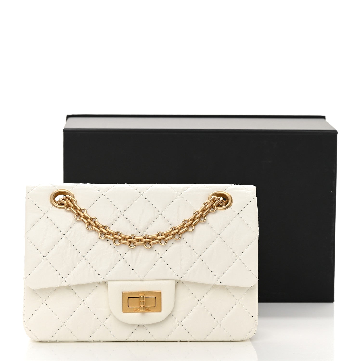 Chanel Aged Calfskin Quilted 2.55 Reissue Mini Flap White 12 of 12