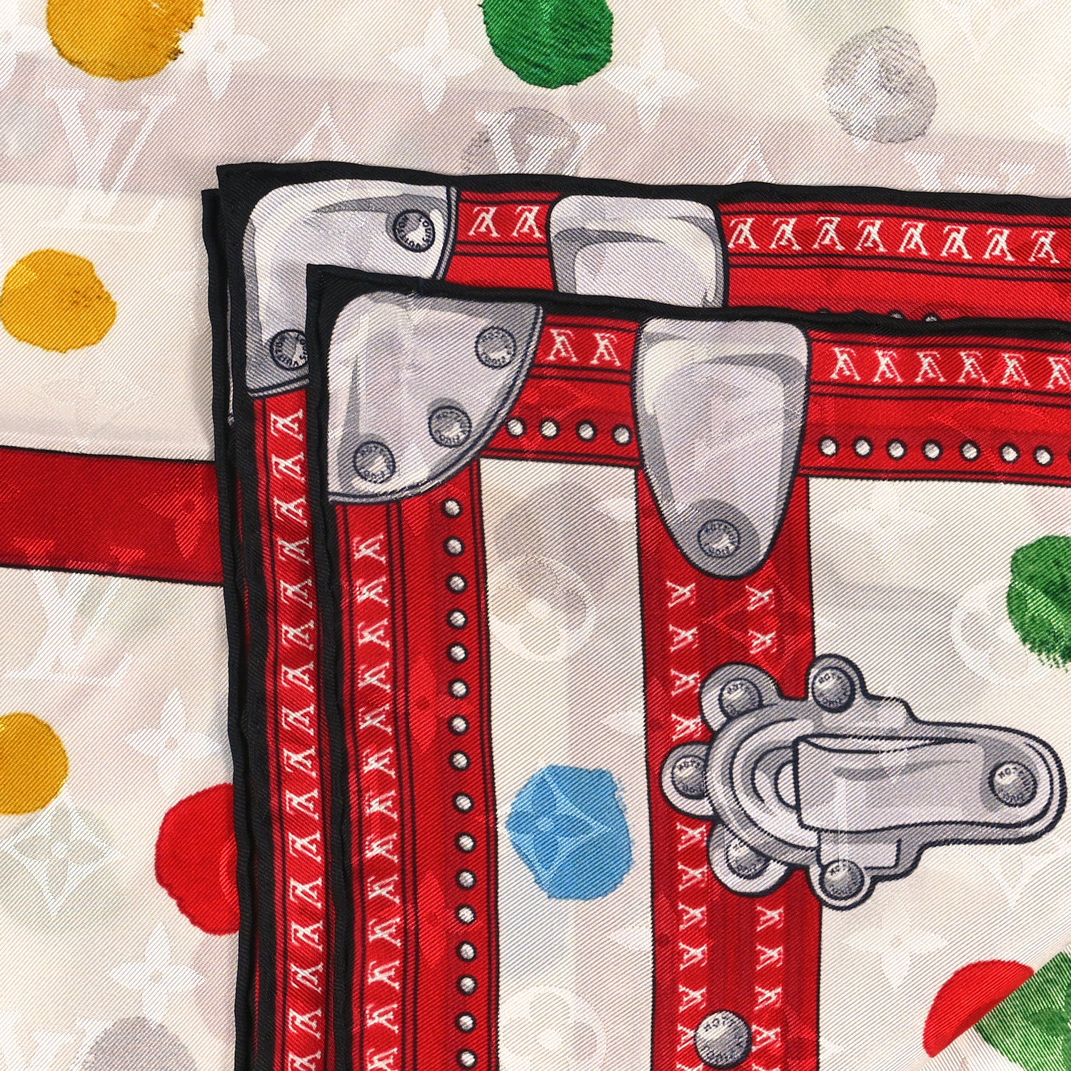 Louis Vuitton LV X YK Silk Monogram Dots Scarf 90 White 3 of 3