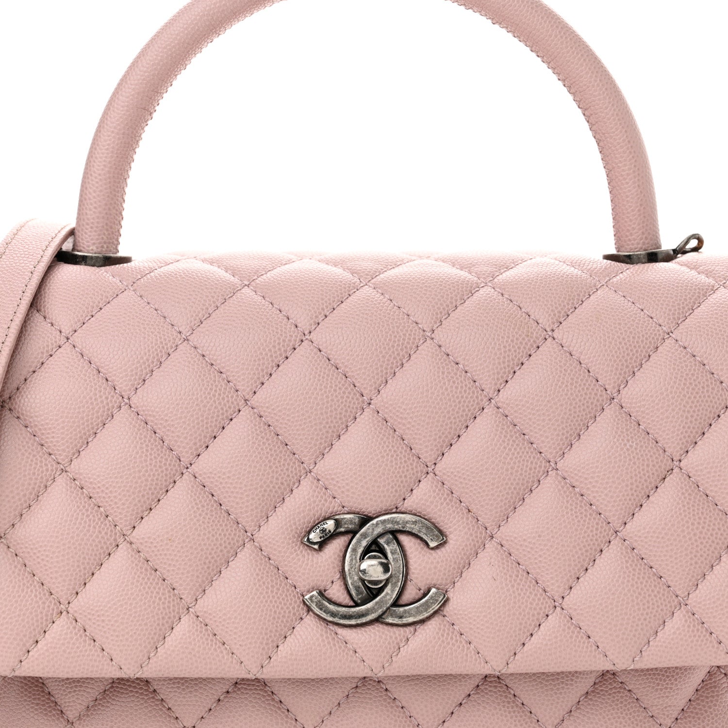 Chanel Caviar Quilted Small Coco Handle Flap Light Pink 8 of 11
