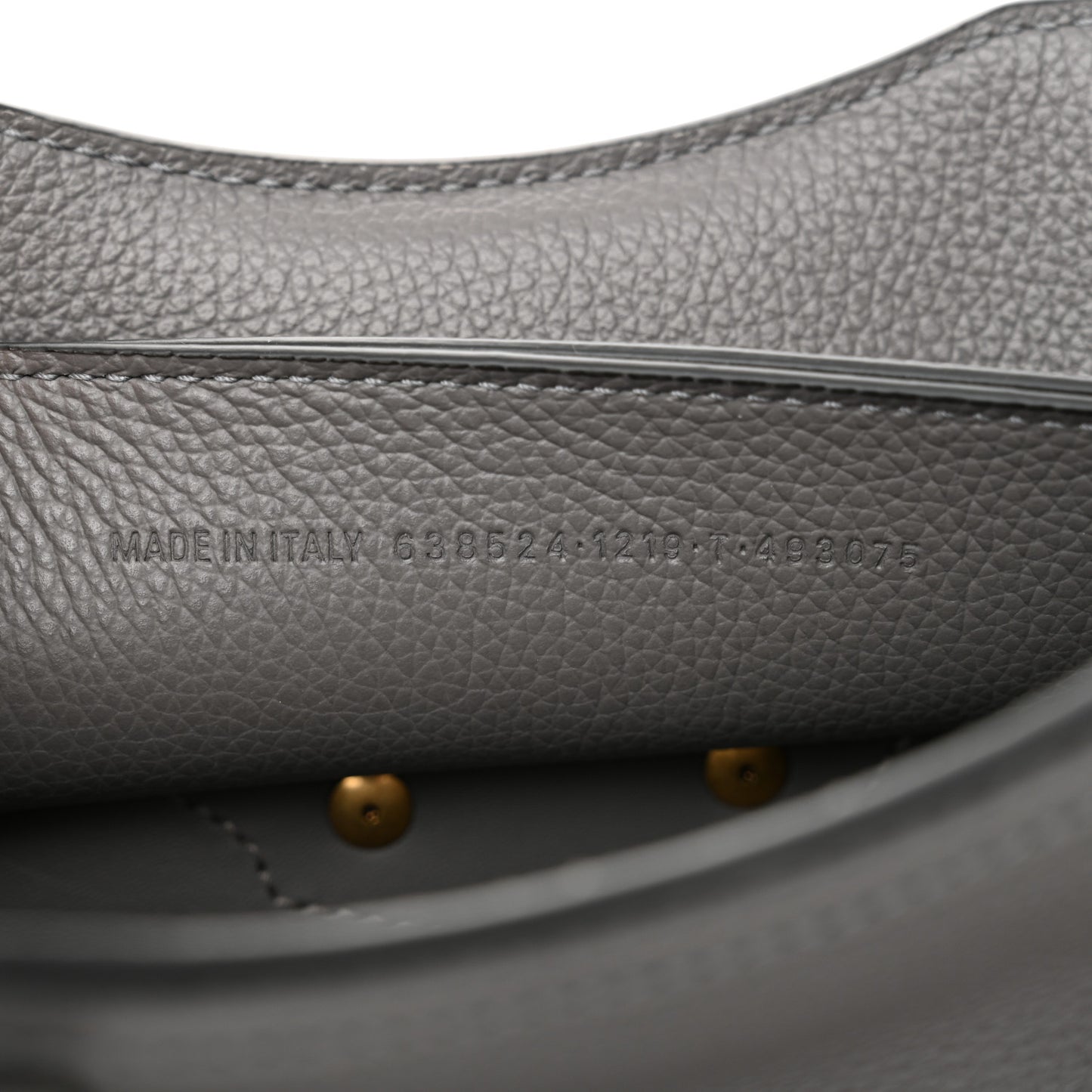 Grained Calfskin Neo Classic Gold Hardware Mini City Dark Grey